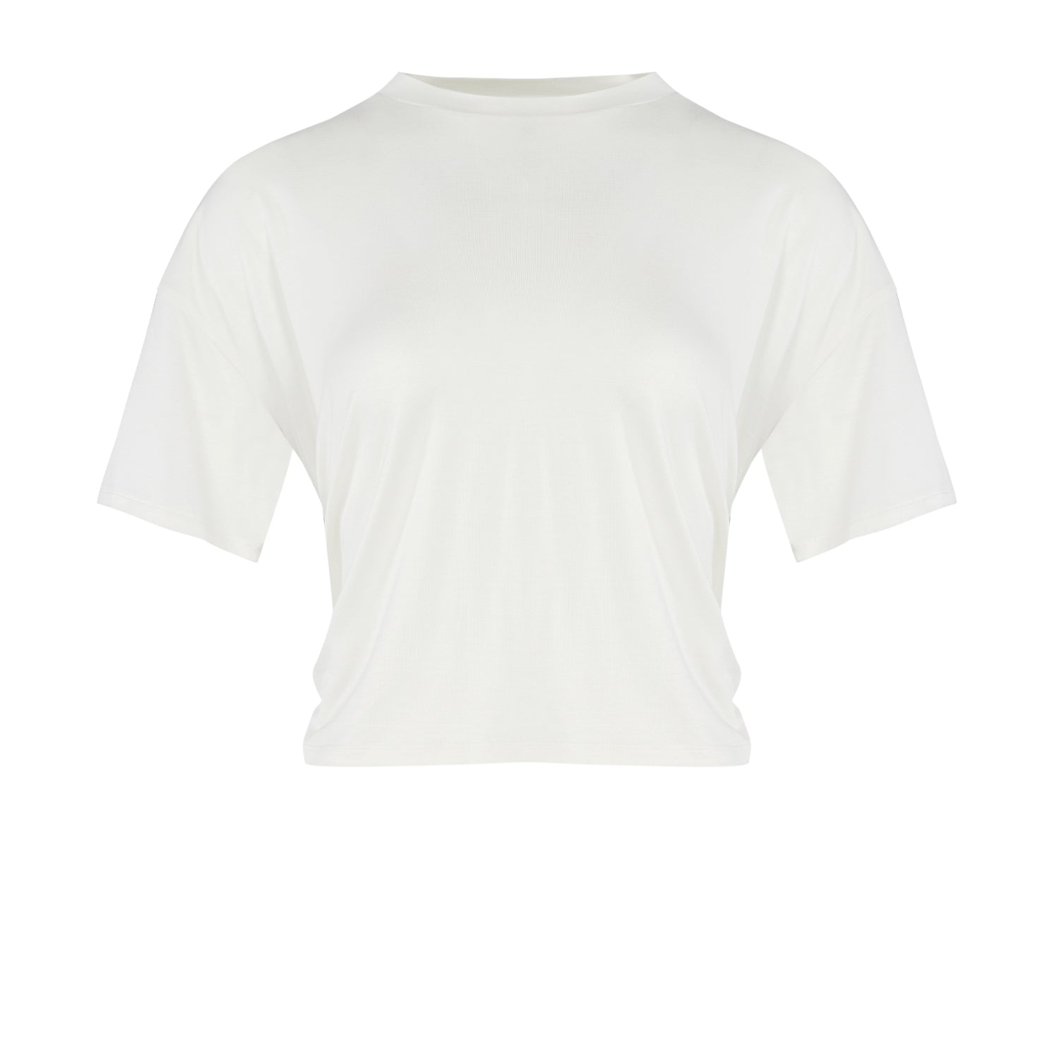 Pcfg Women's White Free Heaven Crop Draped Tshirt - Blanc De Blanc