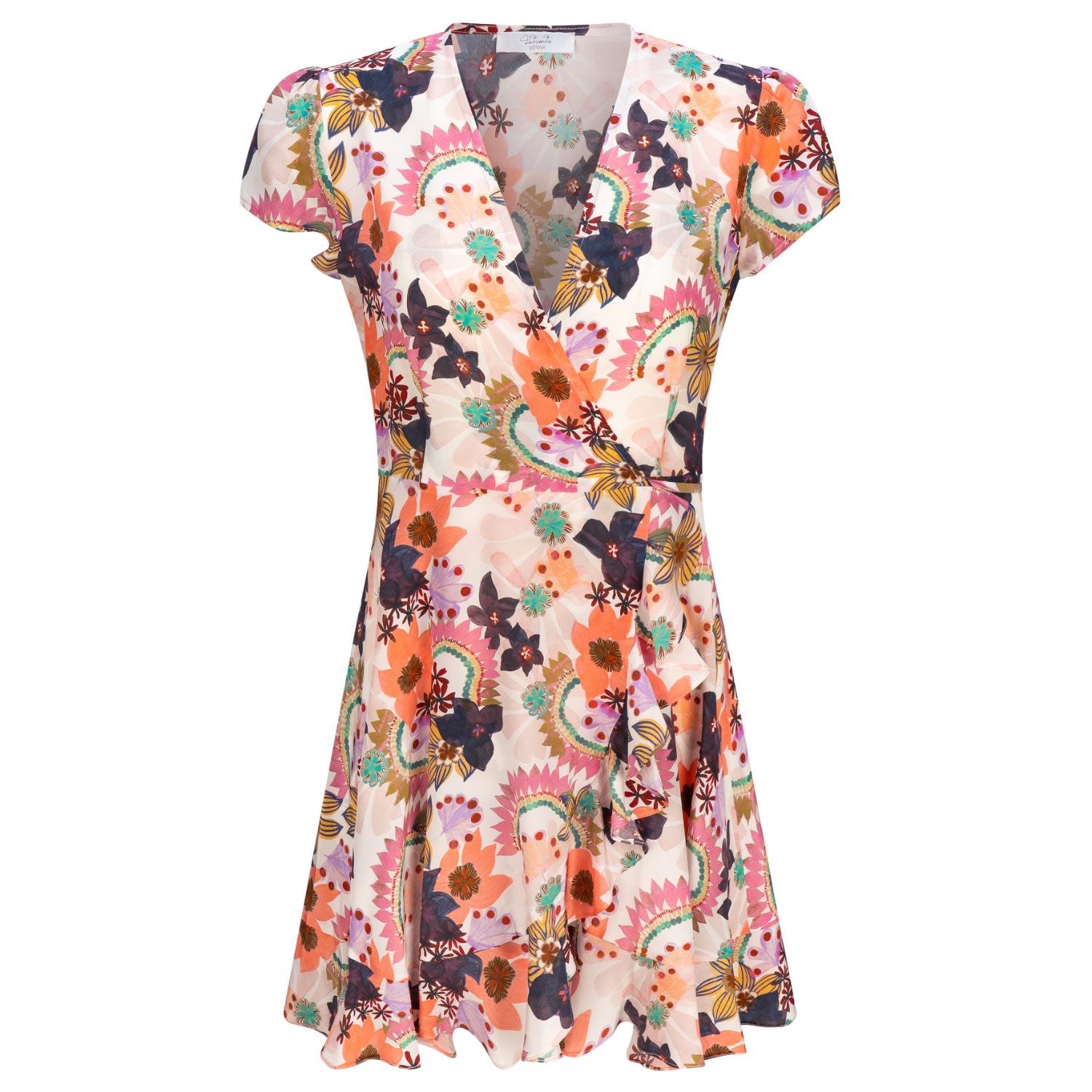 Introvertie Vienna Women's Alice In Bloom Silk Wrap Dress Mini