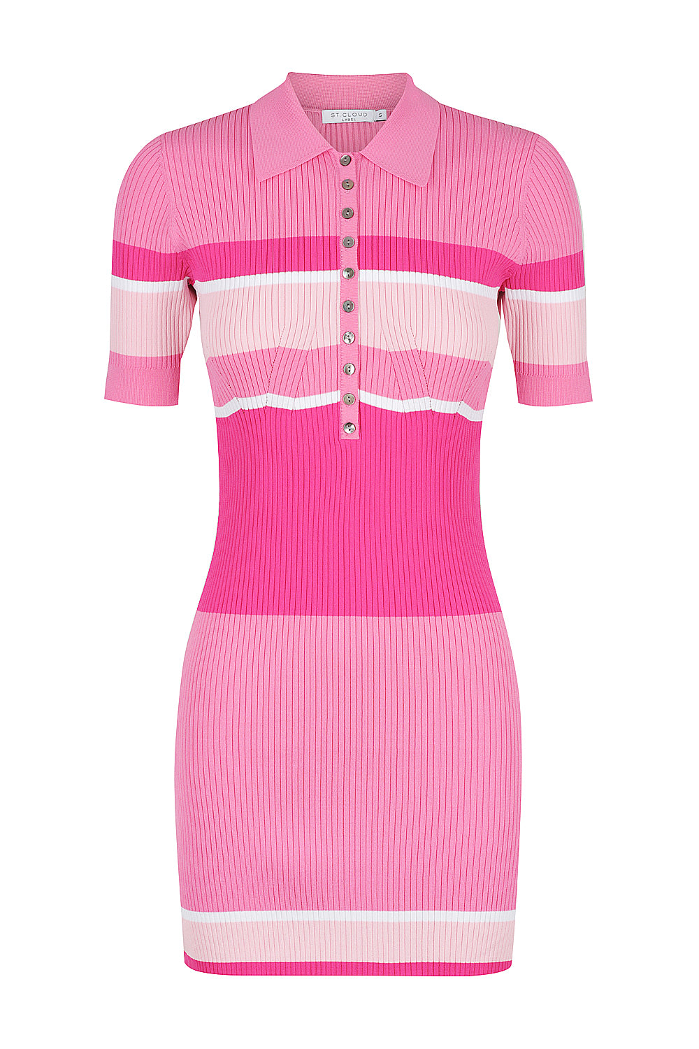 Women’s Pink / Purple Roller Girl Mini Polo Dress - Barbie Pink Stripe Small St Cloud Label