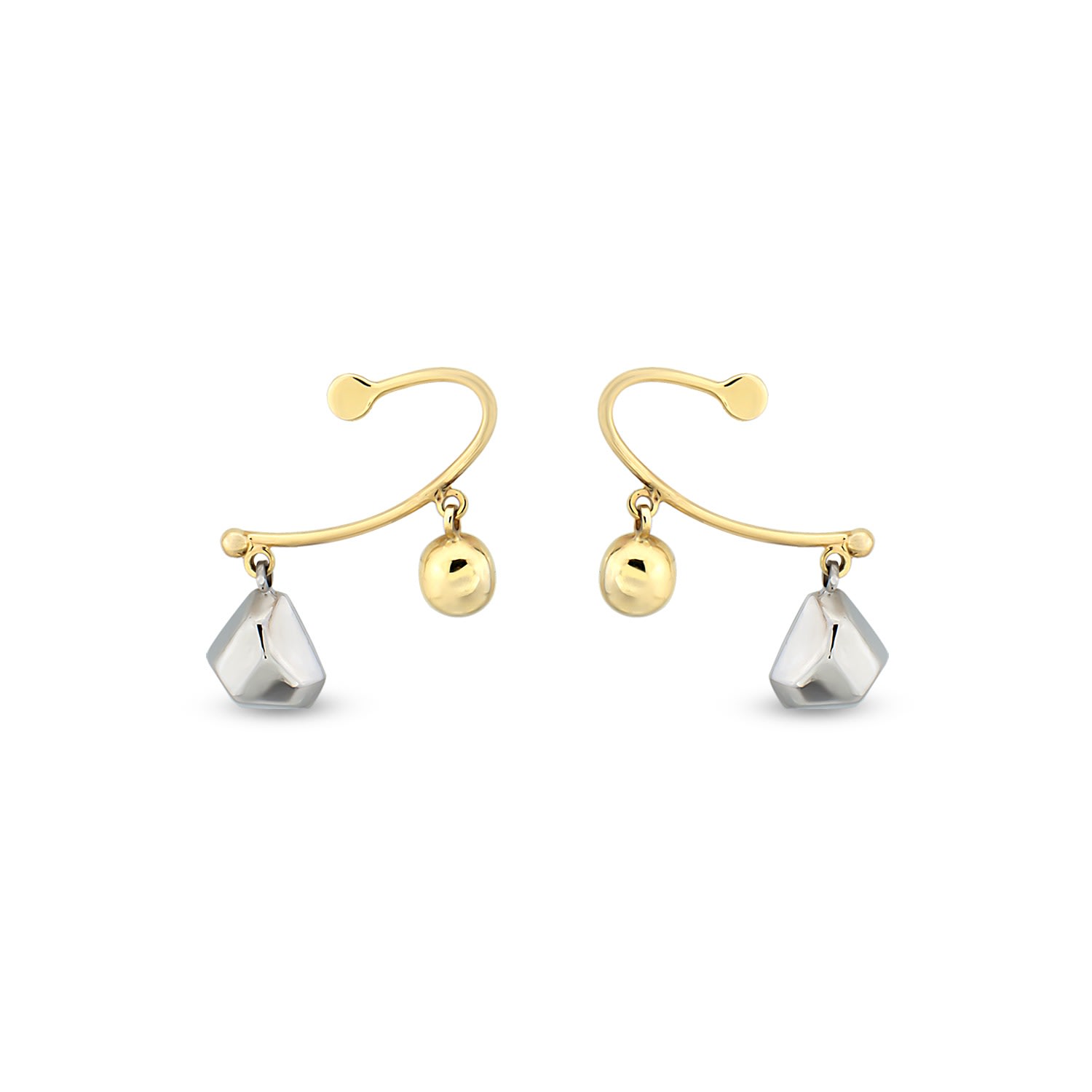 Women’s Geometric Climber Earrings Gold Orena Jewelry