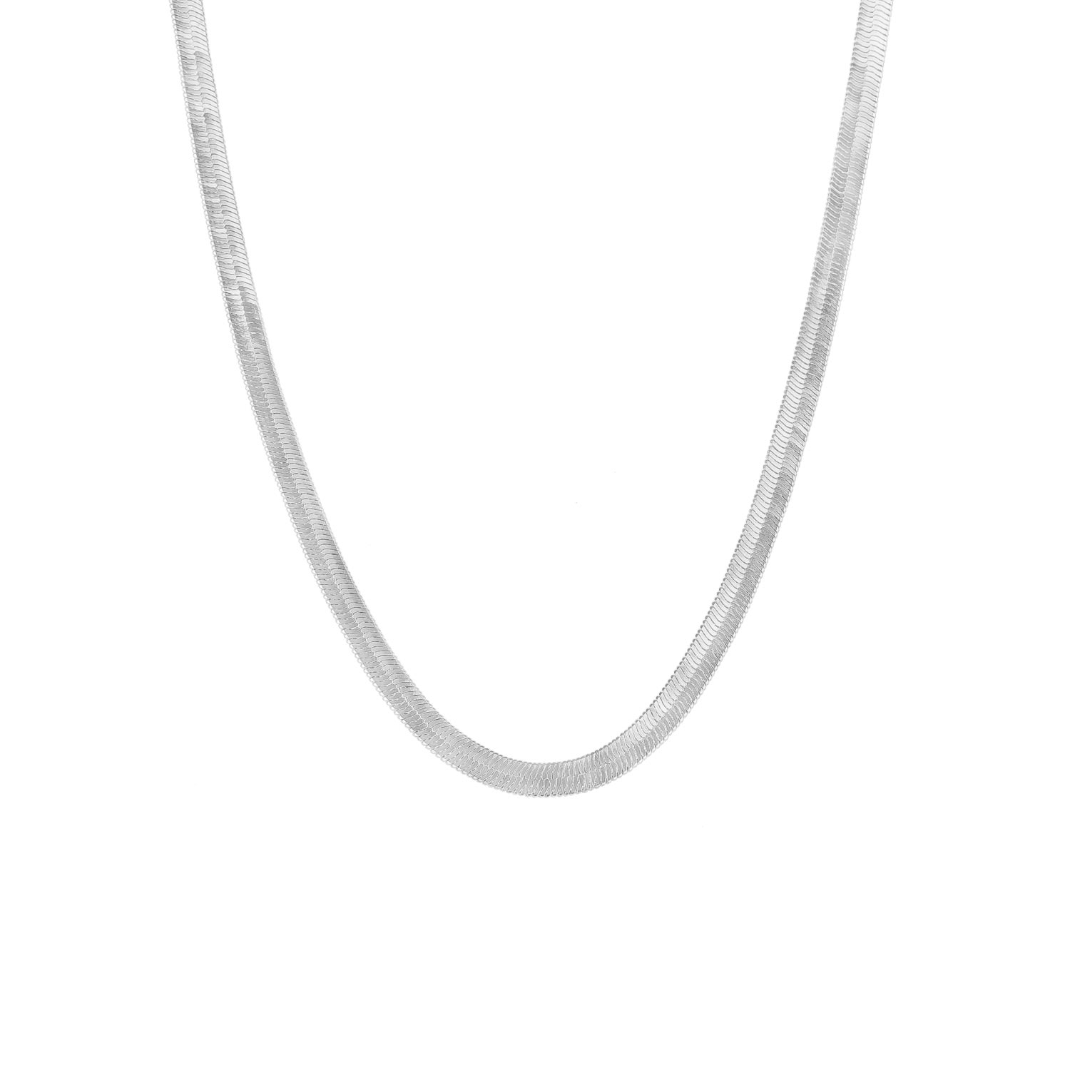 Spero London Women's Large Herringbone Sterling Silver Flat Snake Chain - Silver In Silver