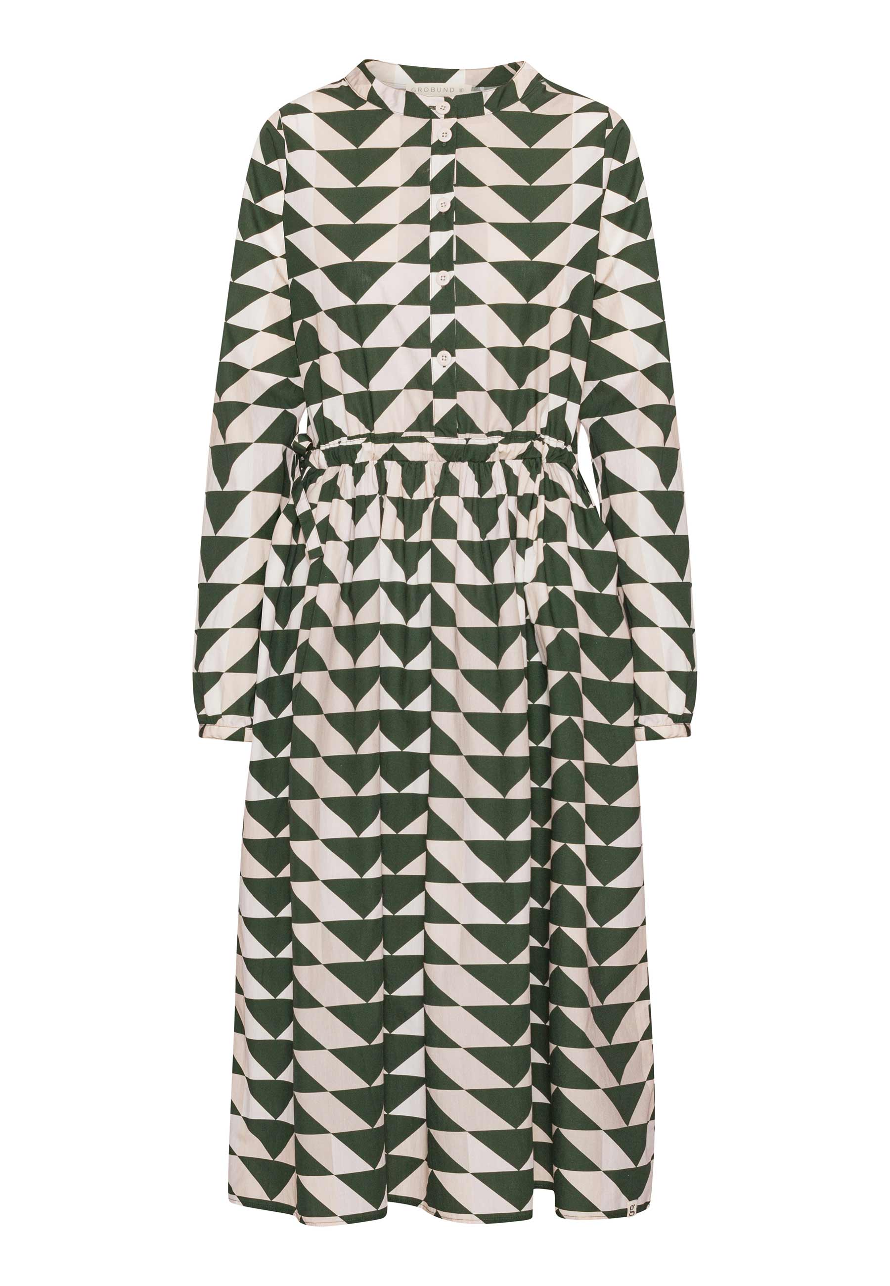Women's Grobund Agnete Dress - Green Quilt Pattern | M