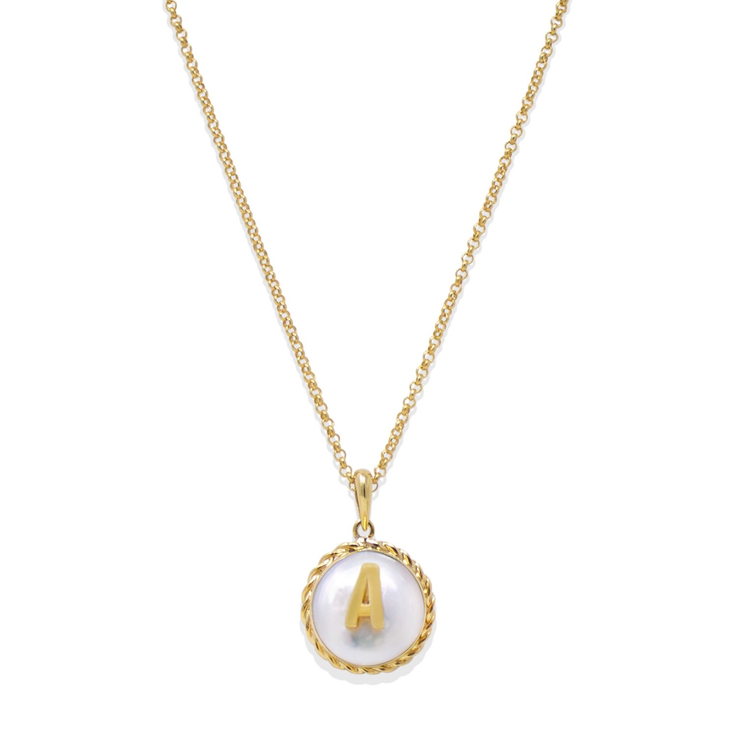 Women’s Gold / White Moonglow Gold-Plated Initial Pearl Necklace Vintouch Italy