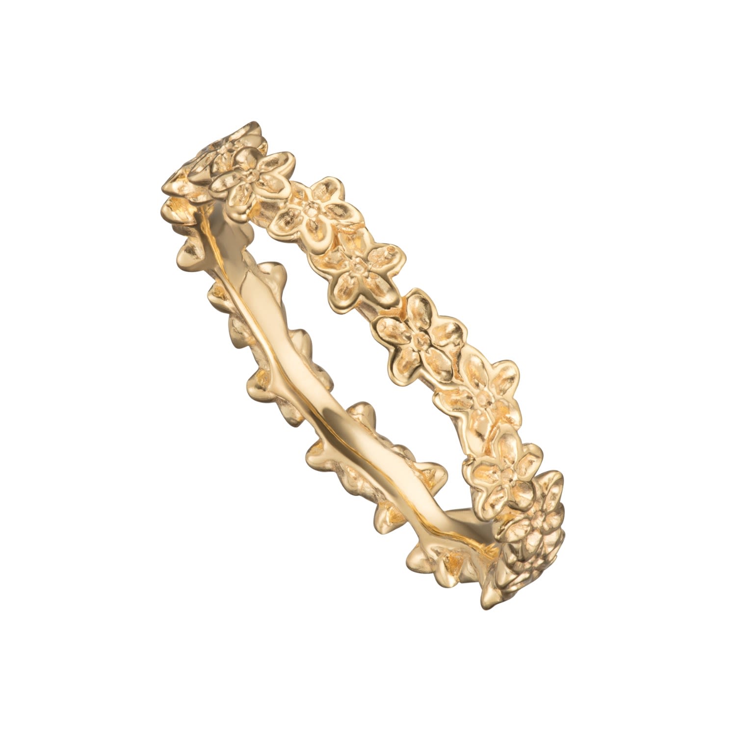 Lily Charmed Women's Gold Plated Forget Me Not Stacking Ring In Gold