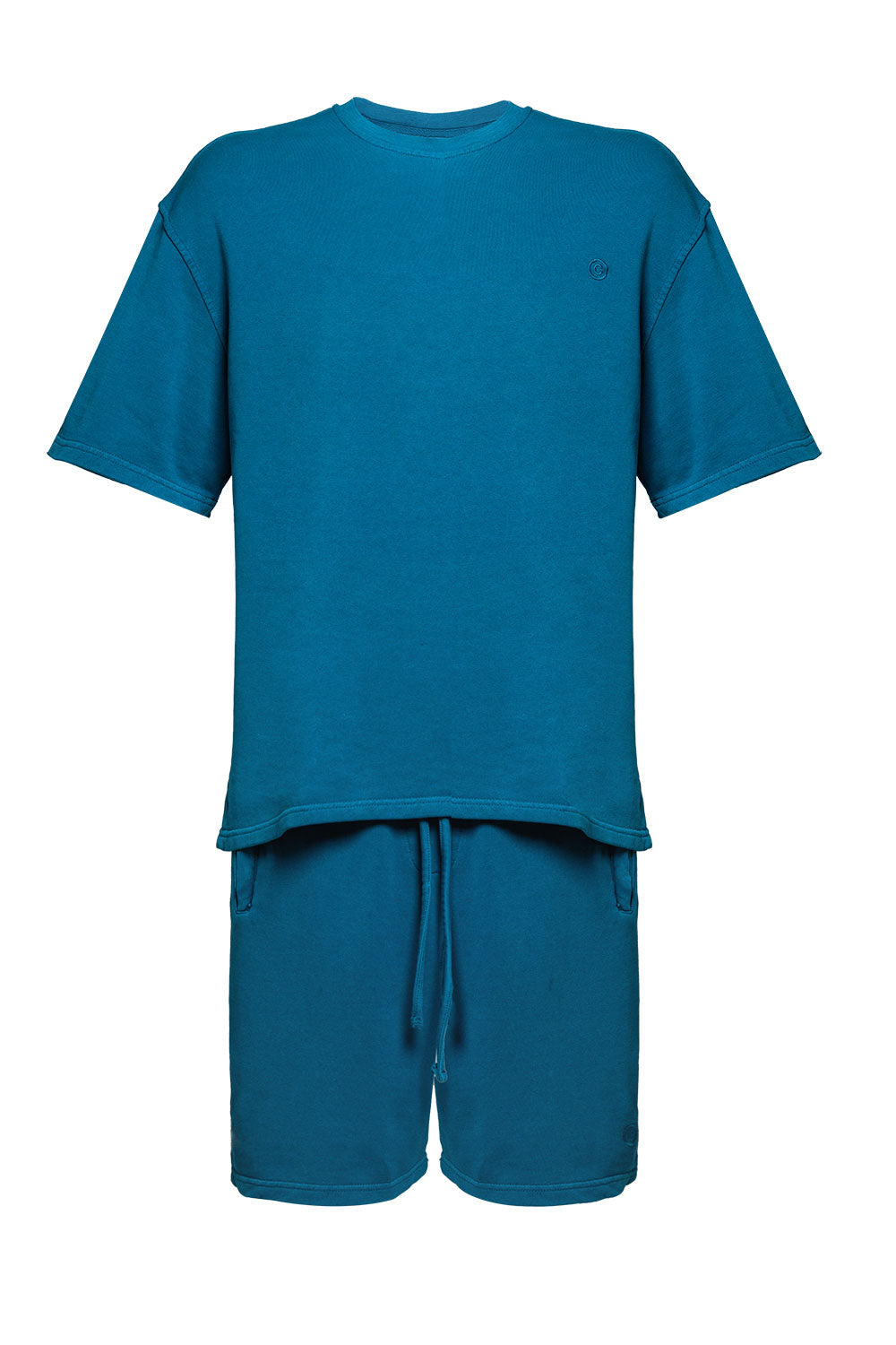 Snob Love Men's Green Cotton Casual T-shirt & Short Set - Petrol In Green