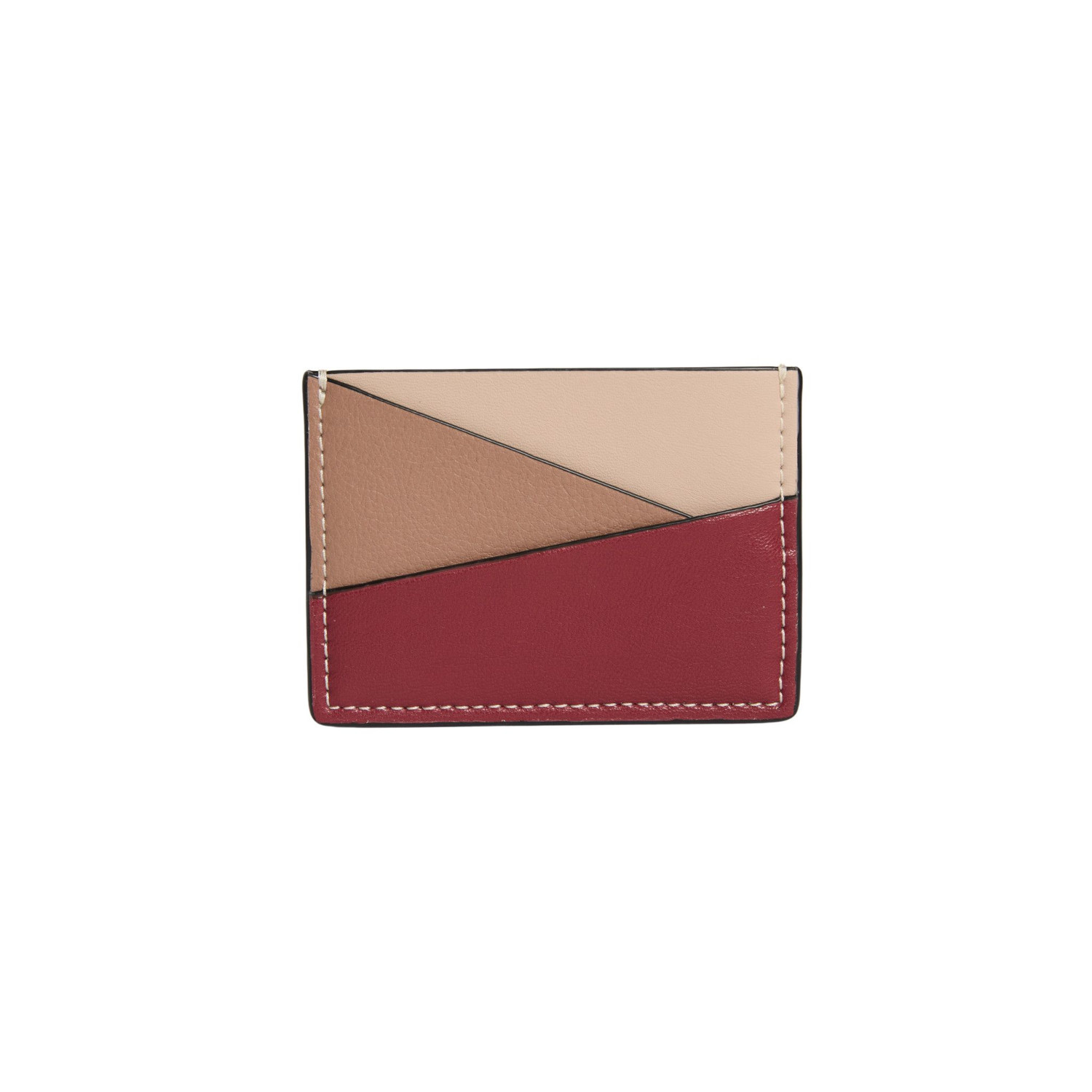 Allegorie Women's Apple Leather Puzzle Cardholder - Red Mix In Red