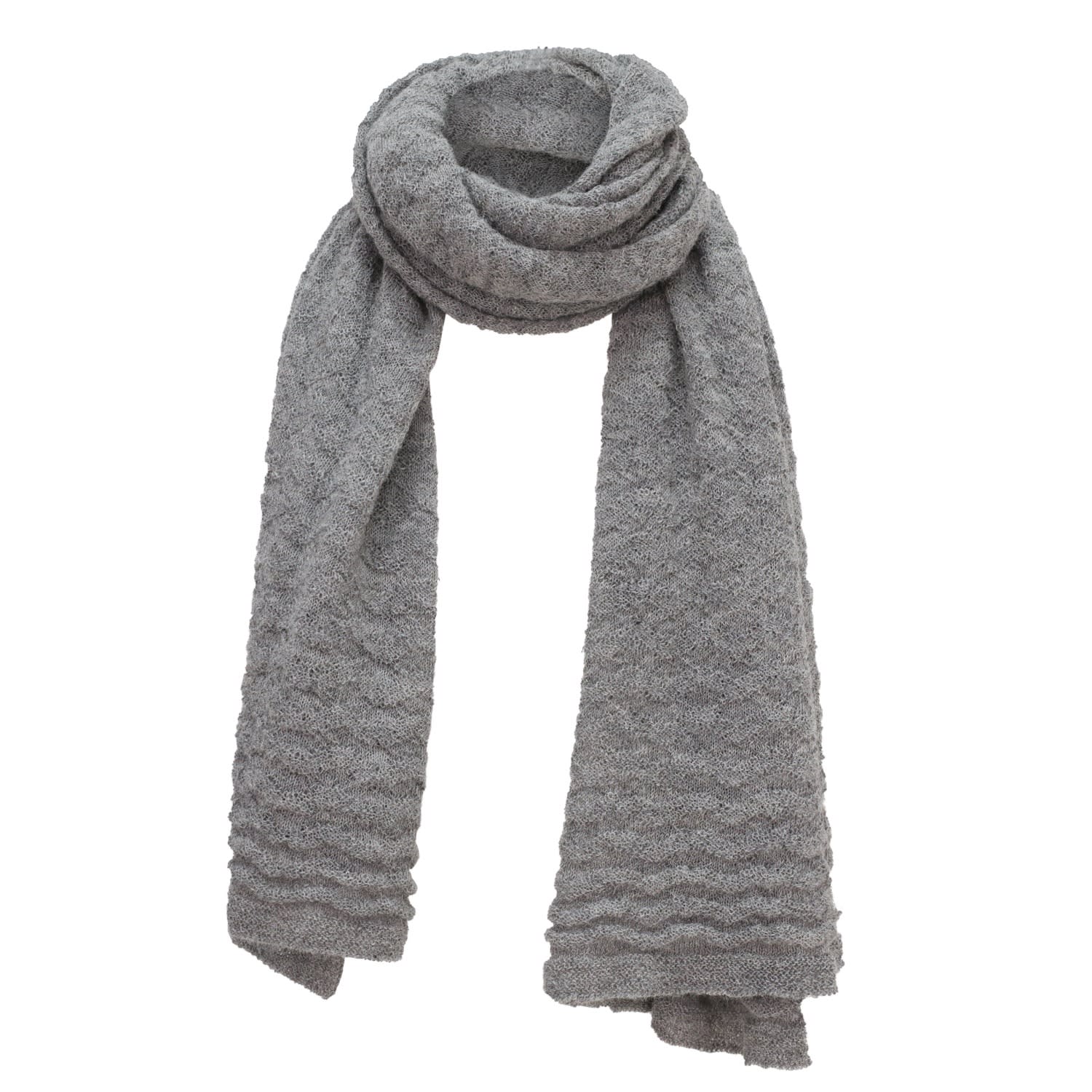 Alpaca Apparel Women's Alpaca Textured Wrap - Grey In Gray