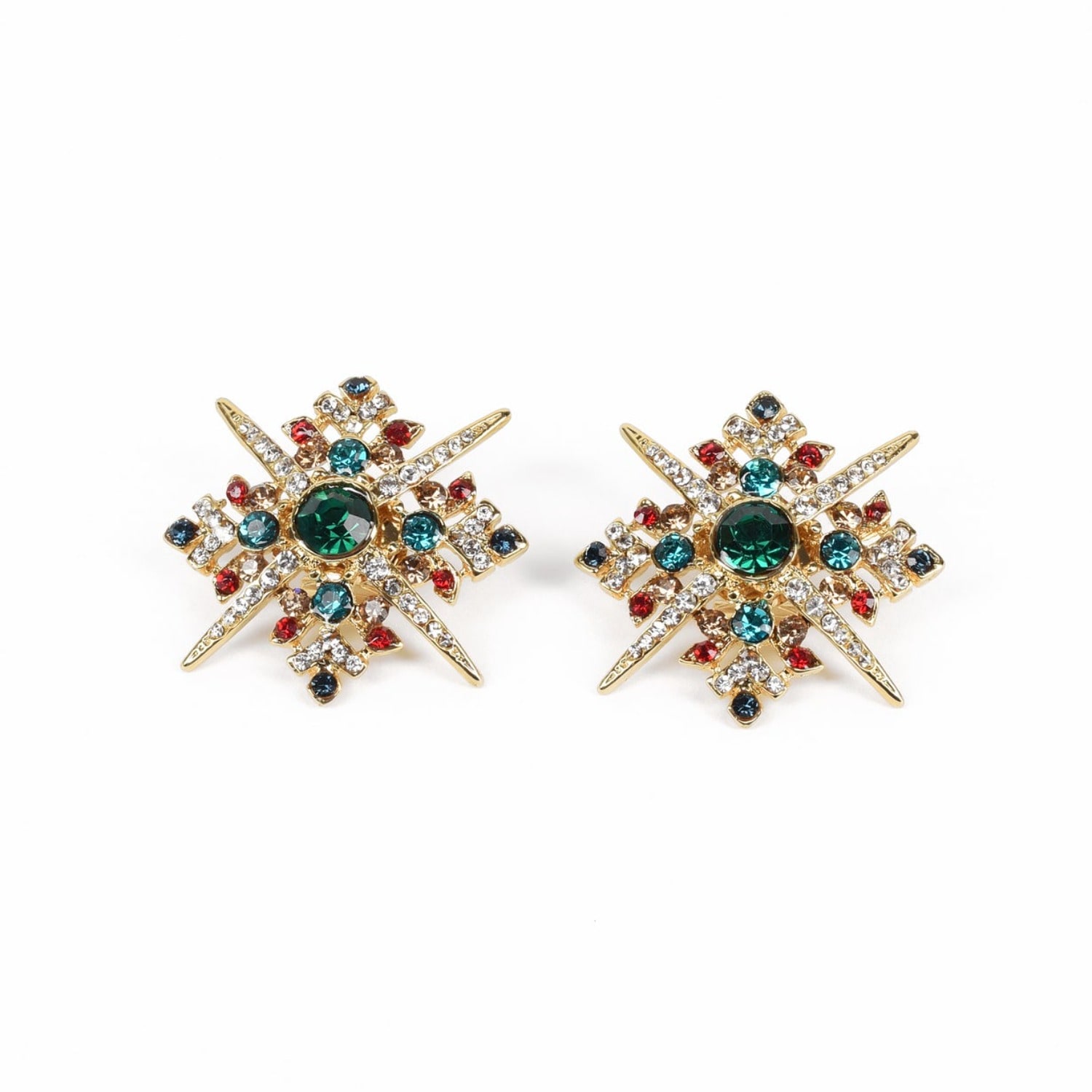 Addicted2 Women's Acrux Earrings Gold Plated With Crystals In Gold