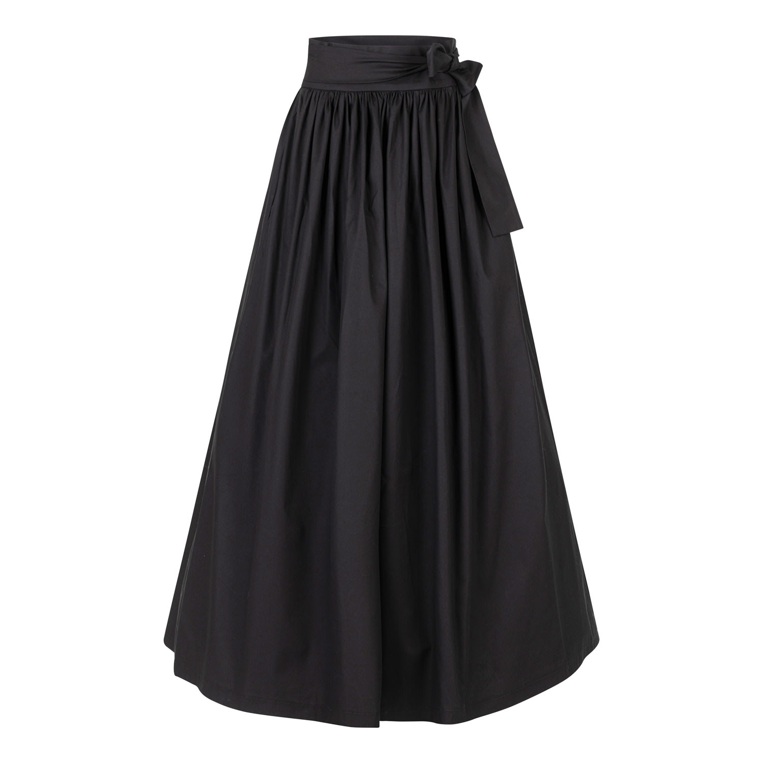 Nikka Place Women's Black Maxi Skirt With High Waist & Front Bow In Black