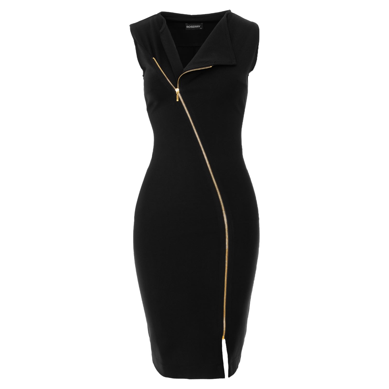 Roserry Women's Chelsea Sleeveless Zipped Jersey Midi Dress In Black In Black