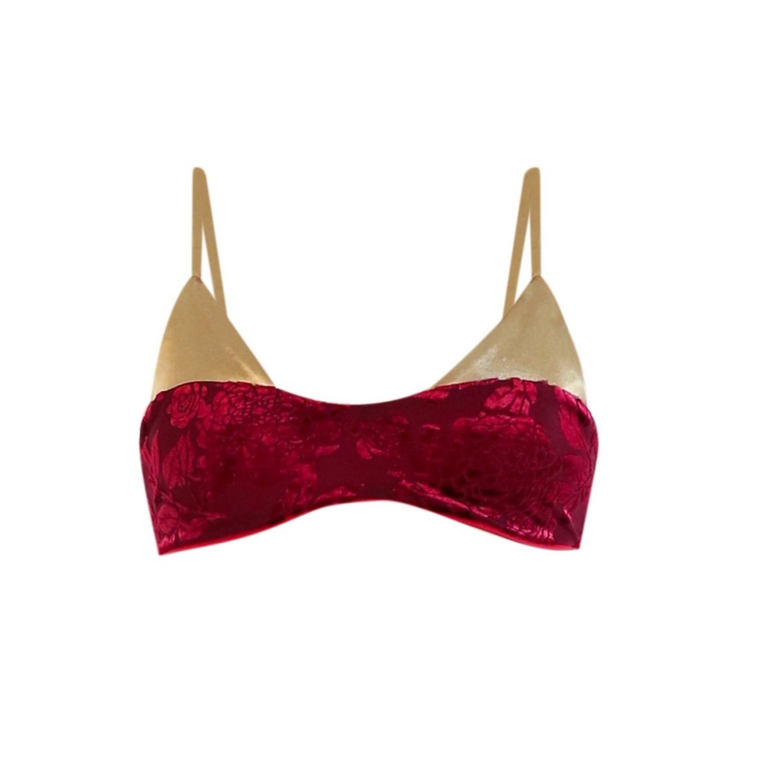 Belletage Swimwear Women's Neutrals / Red The Florence Bikini Top In Red