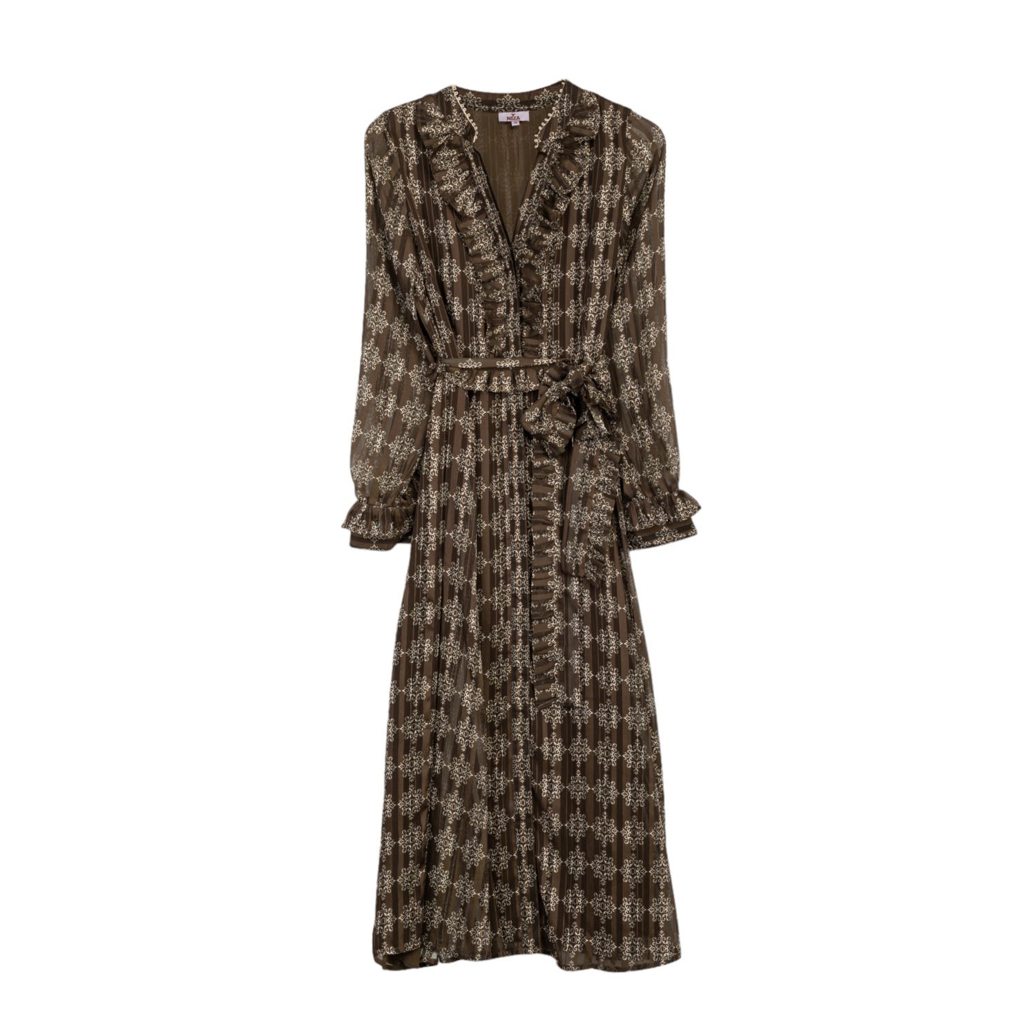 Niza Women's Catalina Brown Midi Dress In Brown