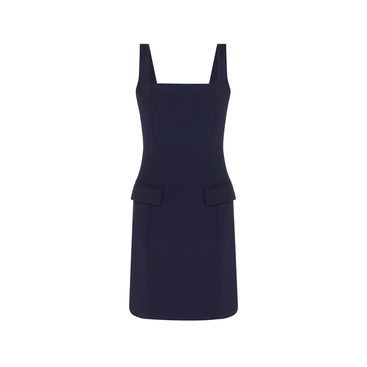 Rue Les Createurs Women's Blue Square Neck Navy Mini Dress In Blue