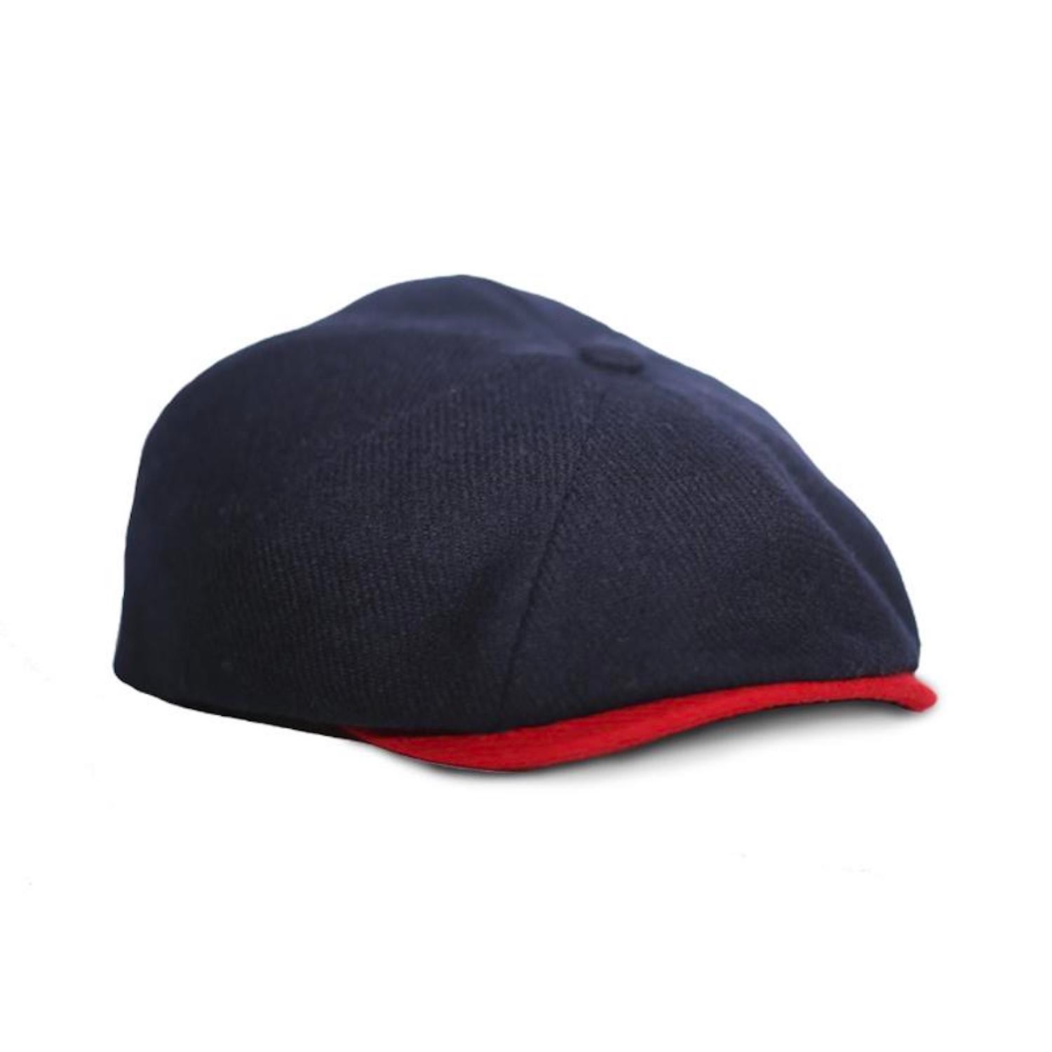 Men’s Blue Jacks Kiss Newsboy Cap In Navy & Red Merino Lambswool Medium Mister Miller - Master Hatter