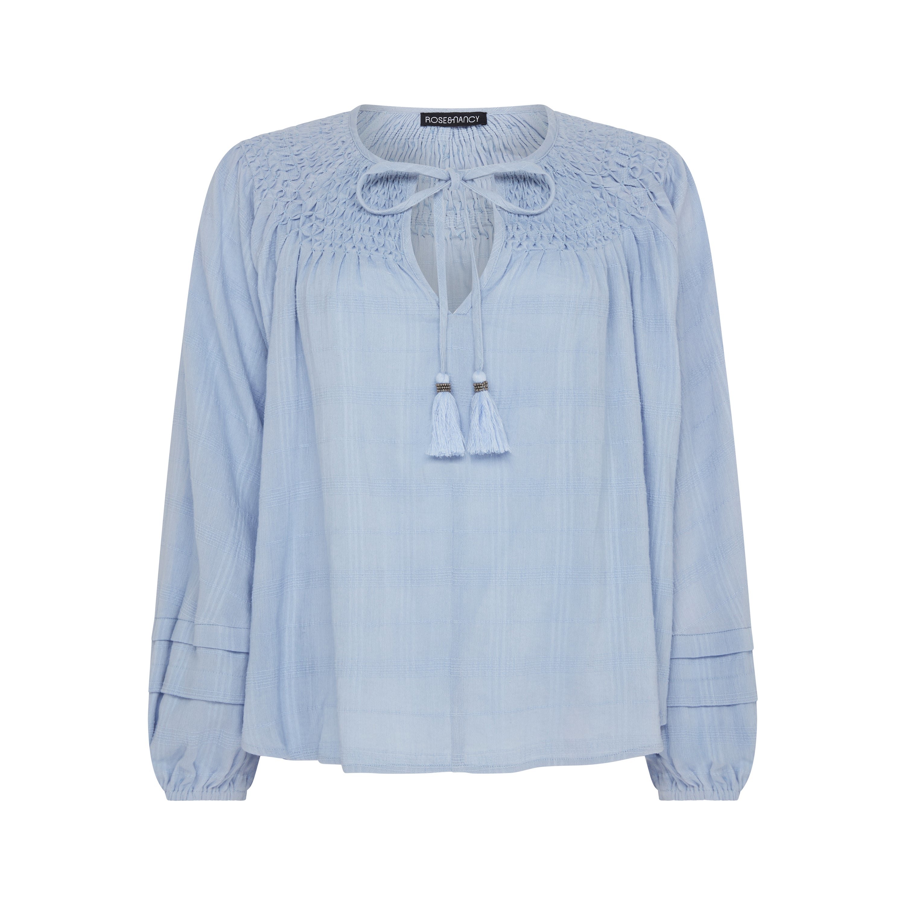 Rose & Nancy Women's Kate Blue Smock Detail Blouse In Blue
