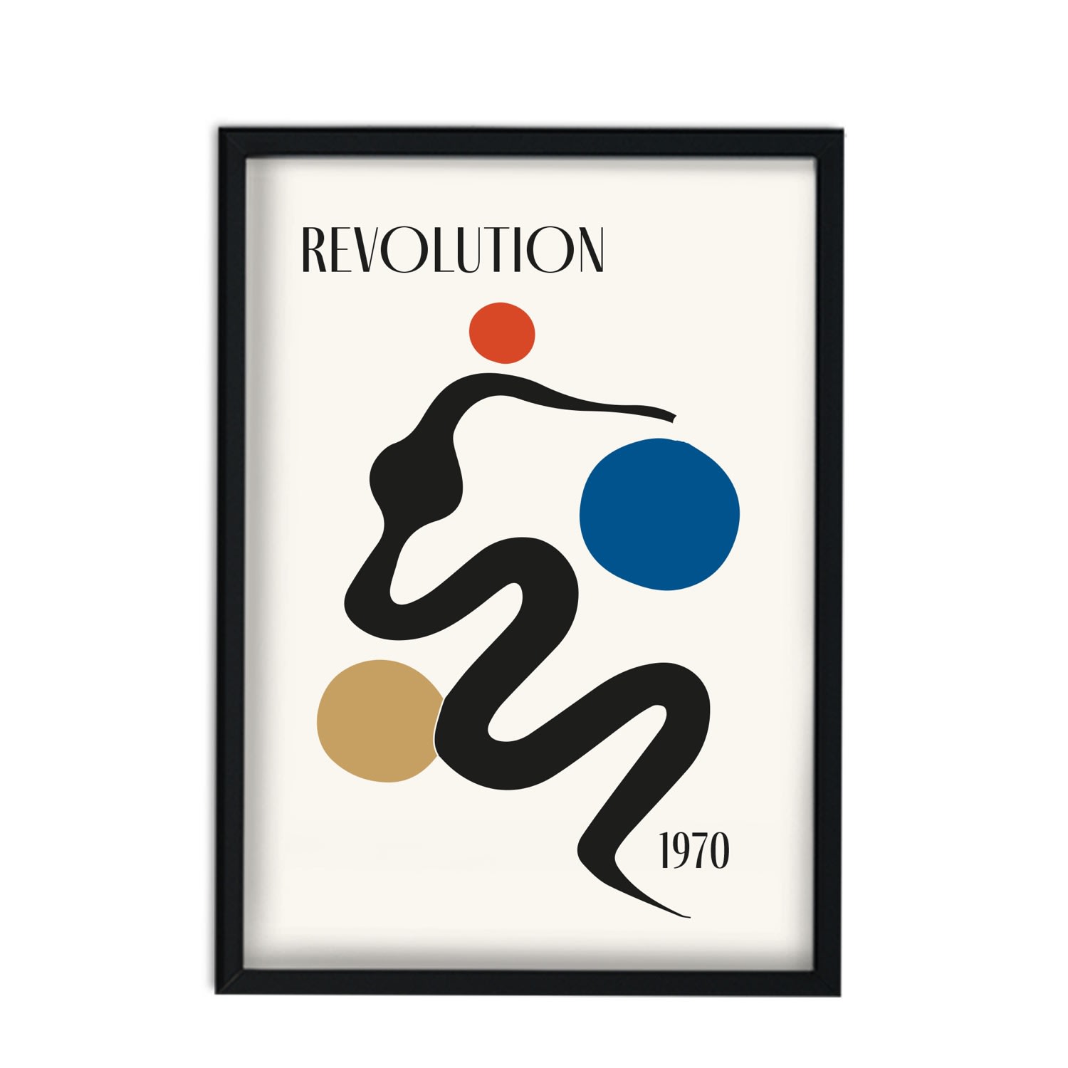 Gold / Black / Blue Revolution GiclÃ©e Retro Art Print A3 Fanclub