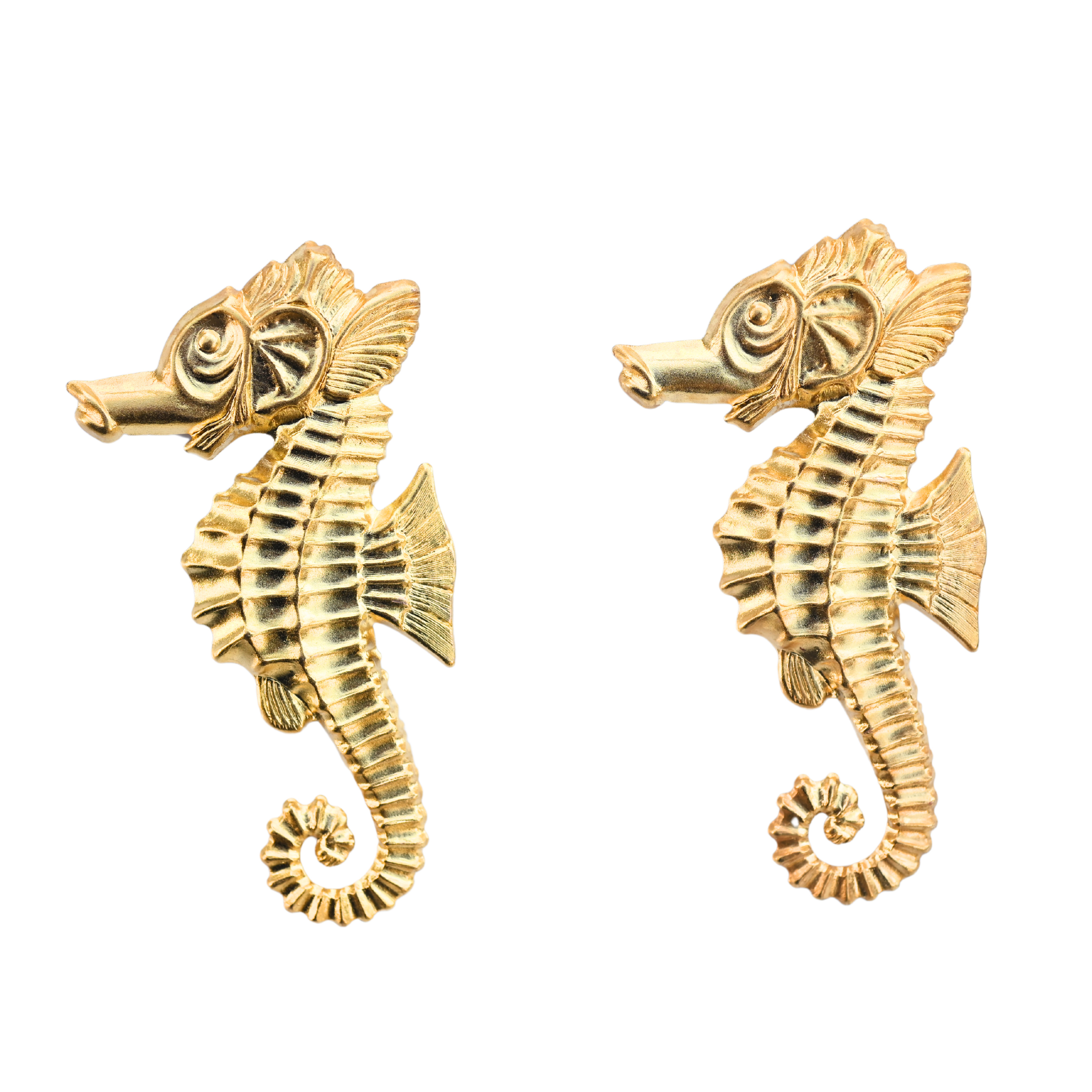 Women’s Gold The Pink Reef Seahorse Earring