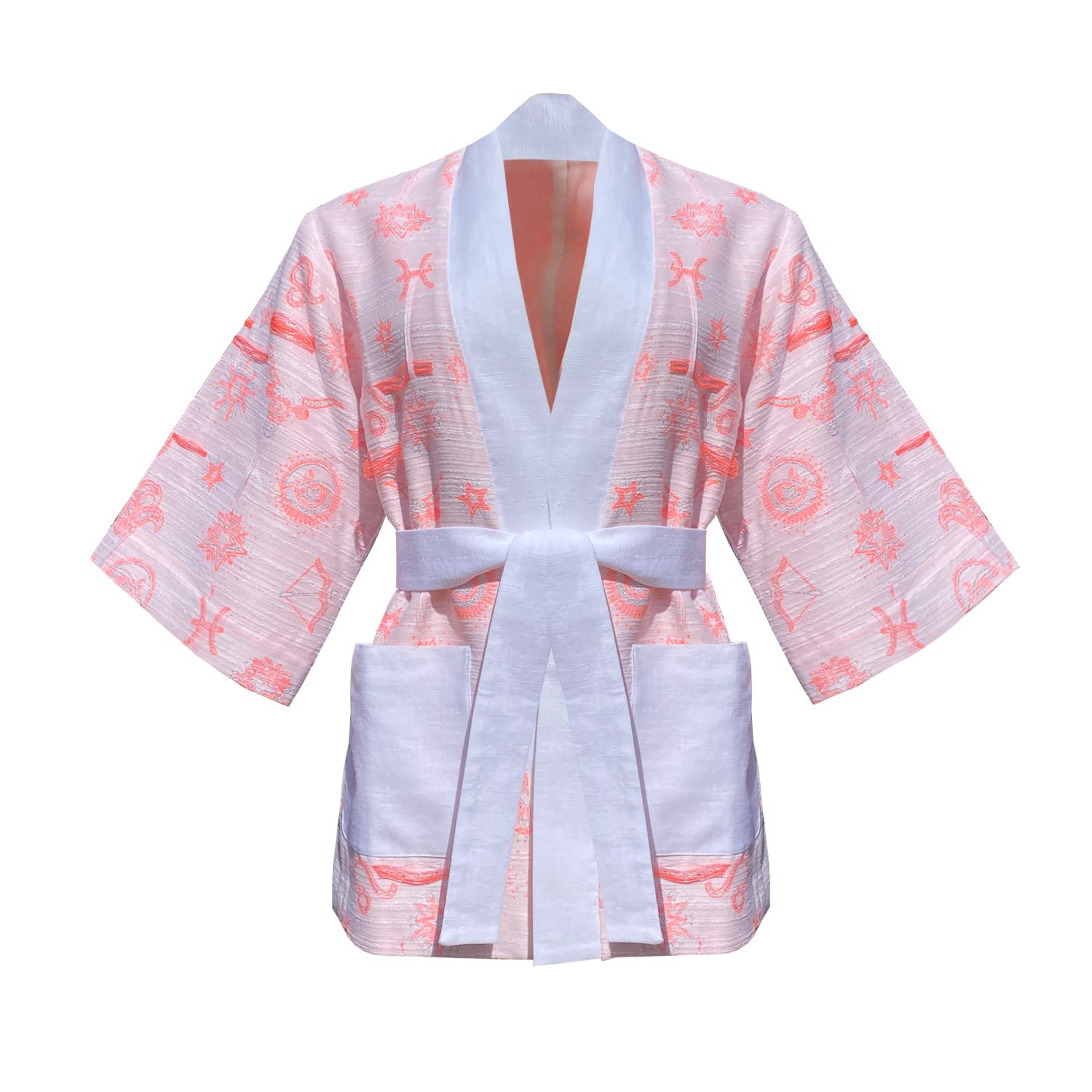 Geegee Collection Women's Zodiac Kimono White In White