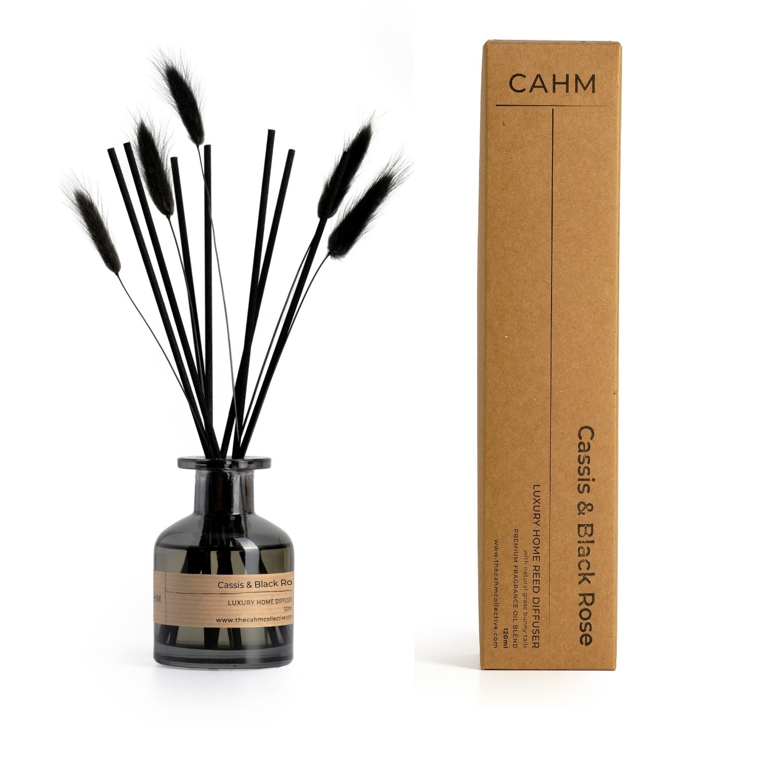 Cahm Neutrals / Black Cassis & Black Rose  - Reed Diffuser - Black