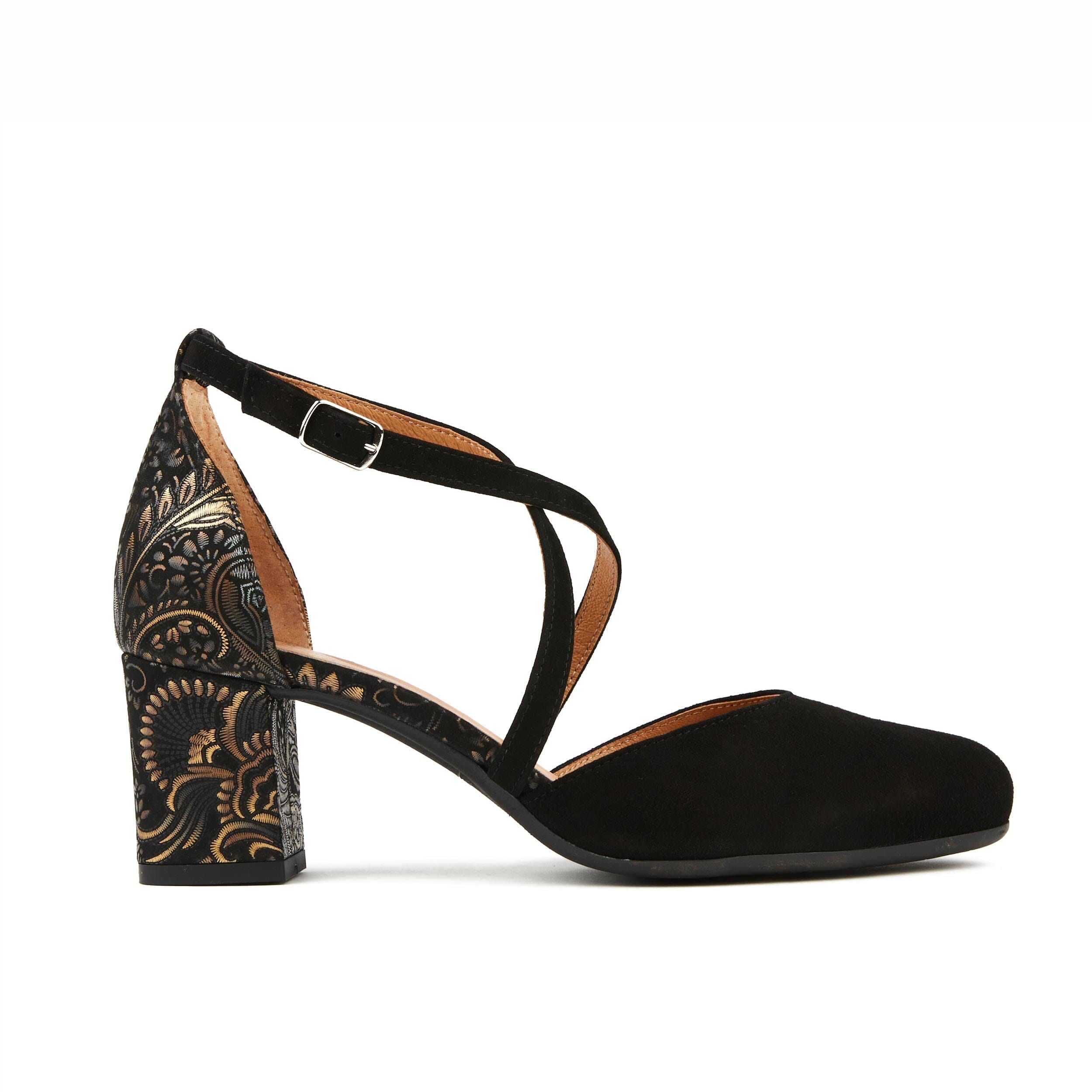 Embassy London Usa Gold / Black Dannii - Black & Gold Feathers - Womens Designer Heels In Gold/black