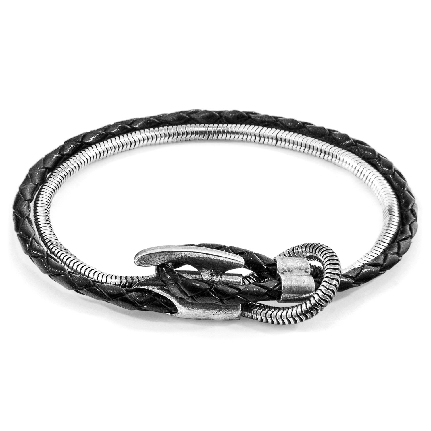 Men’s Padstow Mooring Silver Chain Bracelet Anchor & Crew