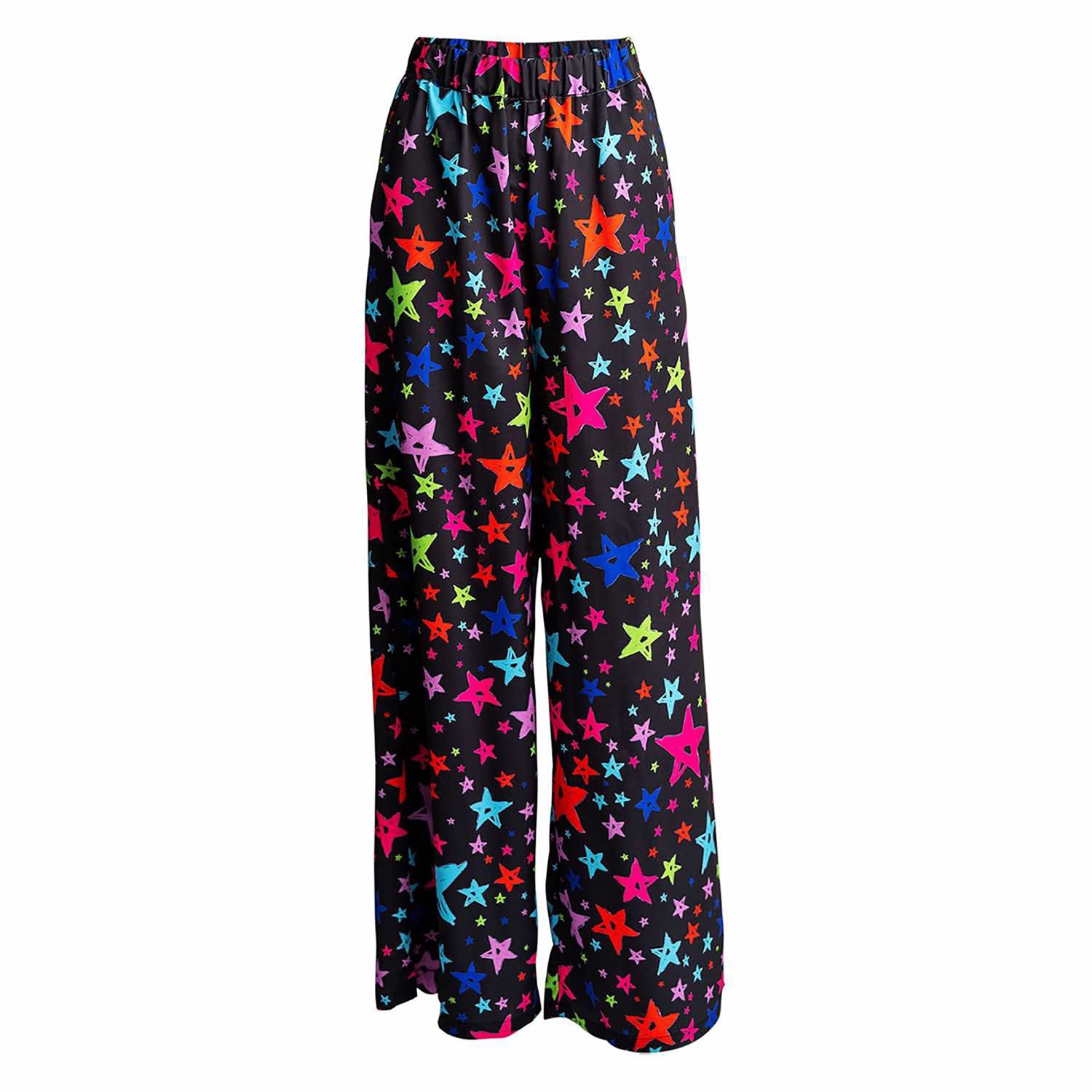 Alanakayart Women's Black Melissa Elastic Waist Wide Leg Pant - Multicolor