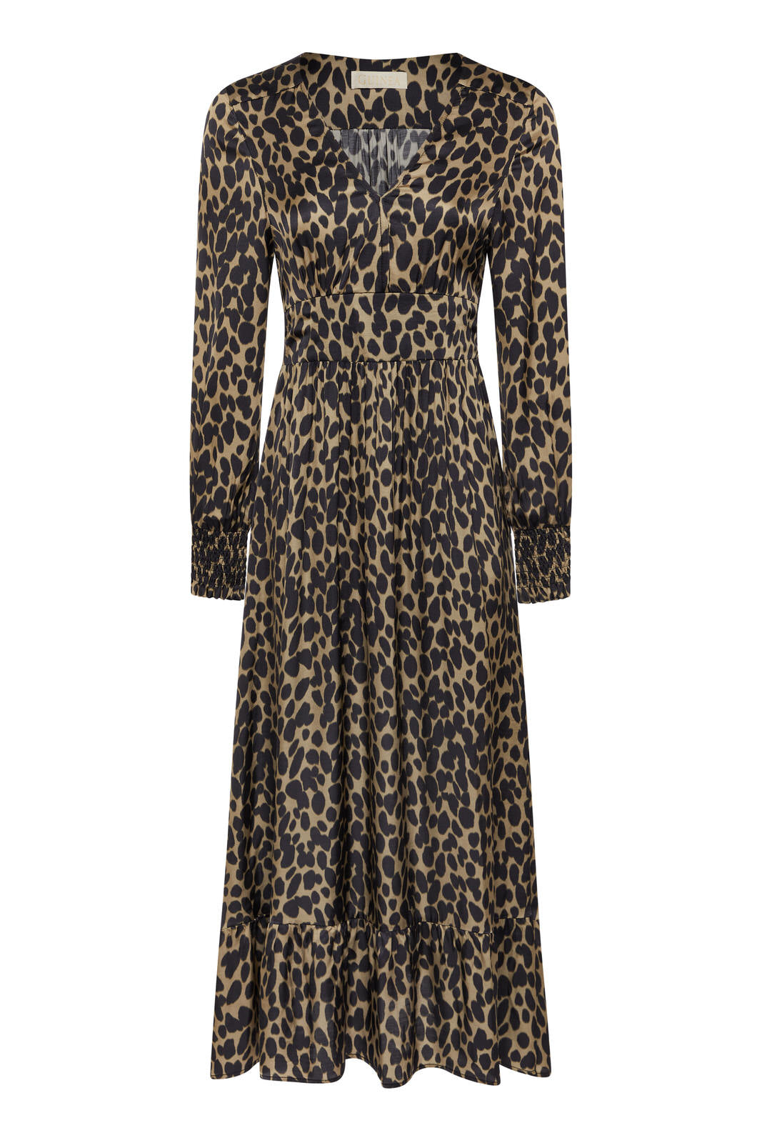 Women’s Gold / Black / Brown Leopard Print Boho Maxi Dress Large Guinea