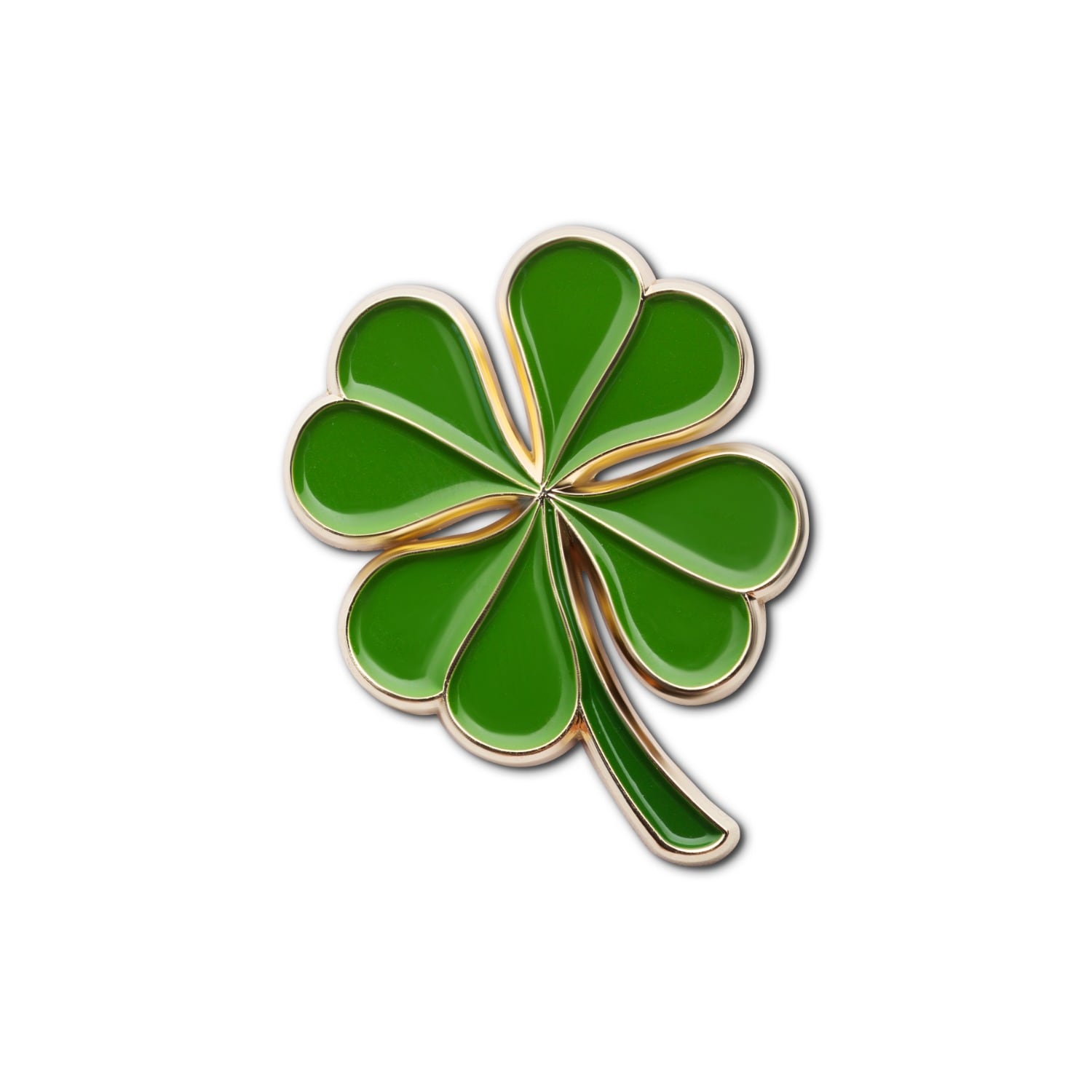 Make Heads Turn Women's Green / Gold Enamel Pin Lucky Clover