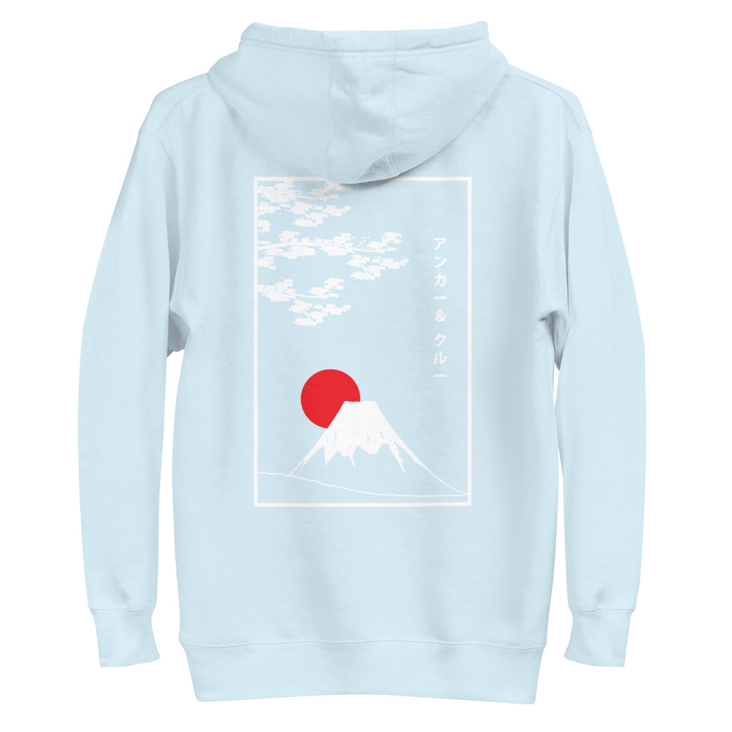 Anchor & Crew Sky Blue Mount Fuji Landmark Cotton Blend Hoodie - Women In Blue