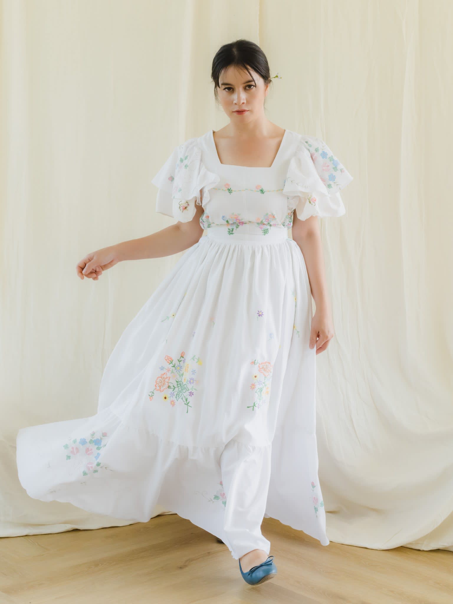Wildflowers embroidered store maxi dress