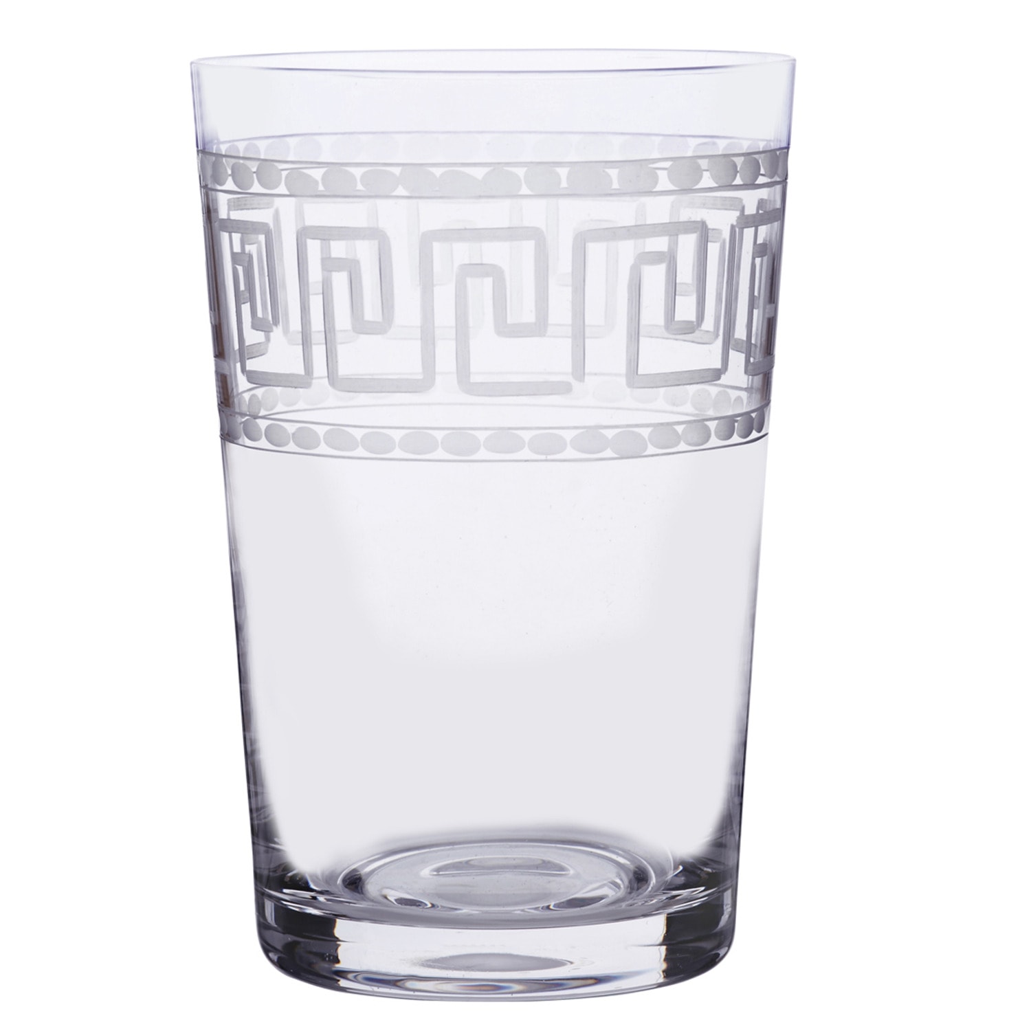 Six Hand-Engraved Crystal Tumblers With Greek Key Design The Vintage List