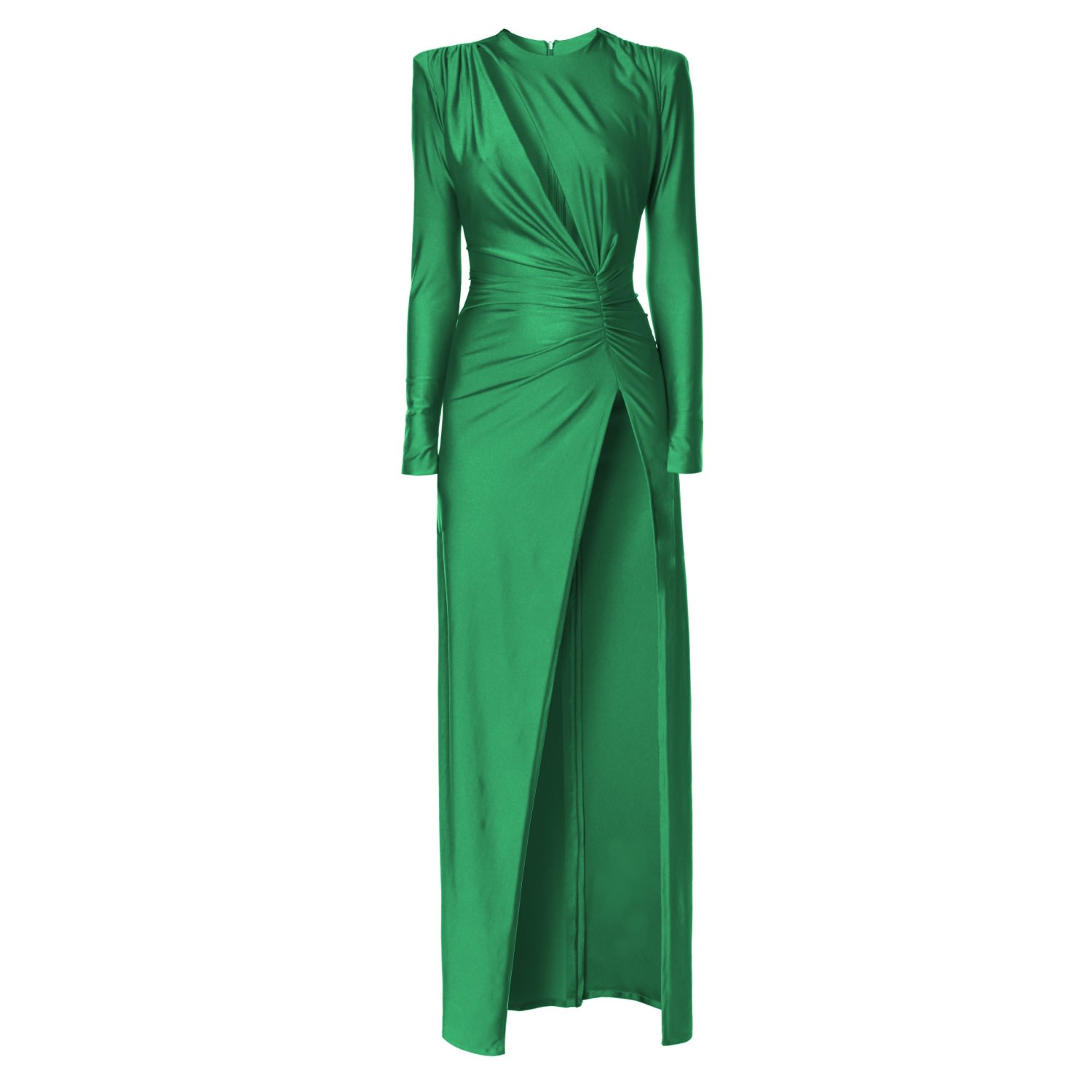 Women’s Green Adriana Cat’s Eye Satin Maxi Dress Extra Small Aggi