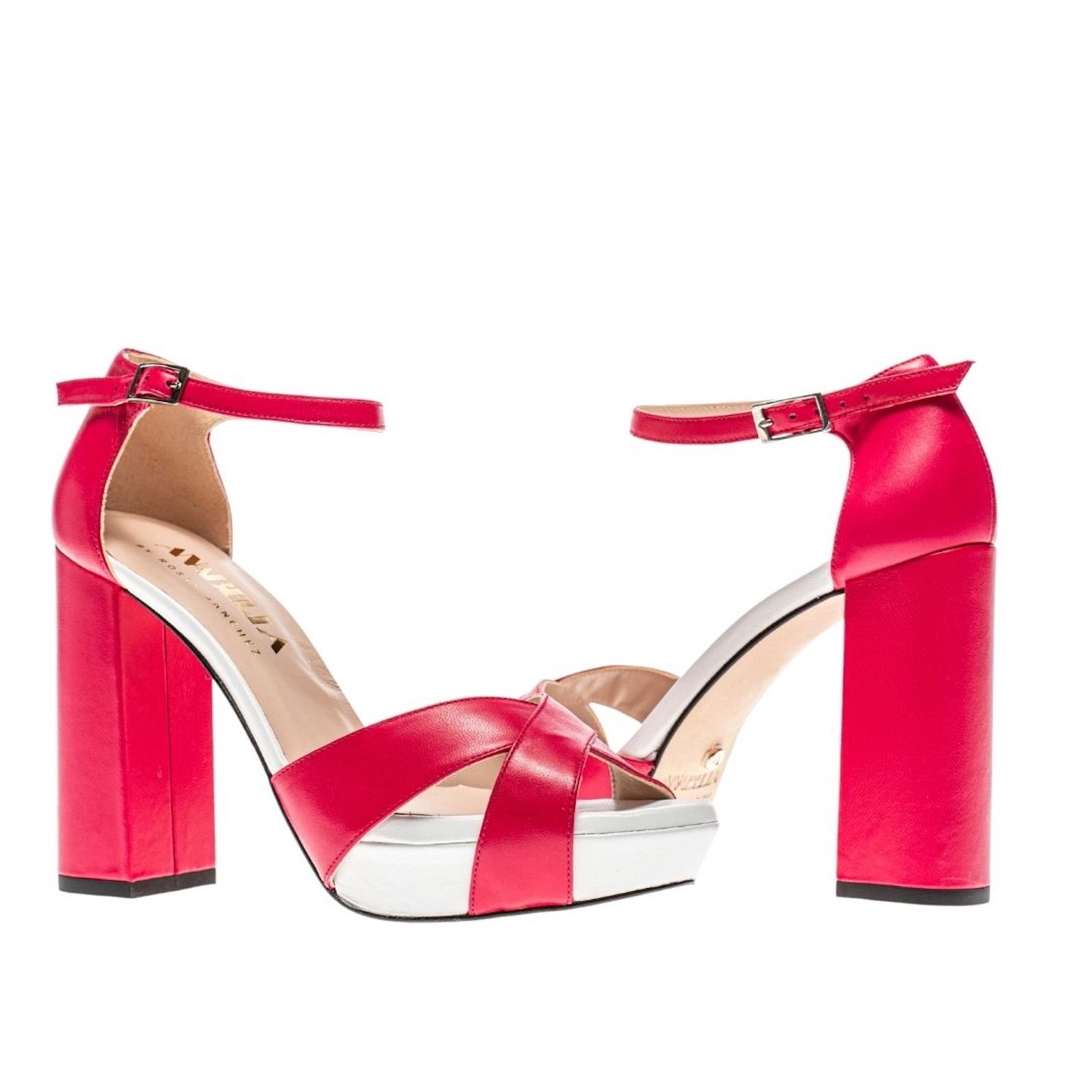 Anabella By Rossy Sanchez Women's Red / White Actitud Platforms Magenta Red & White