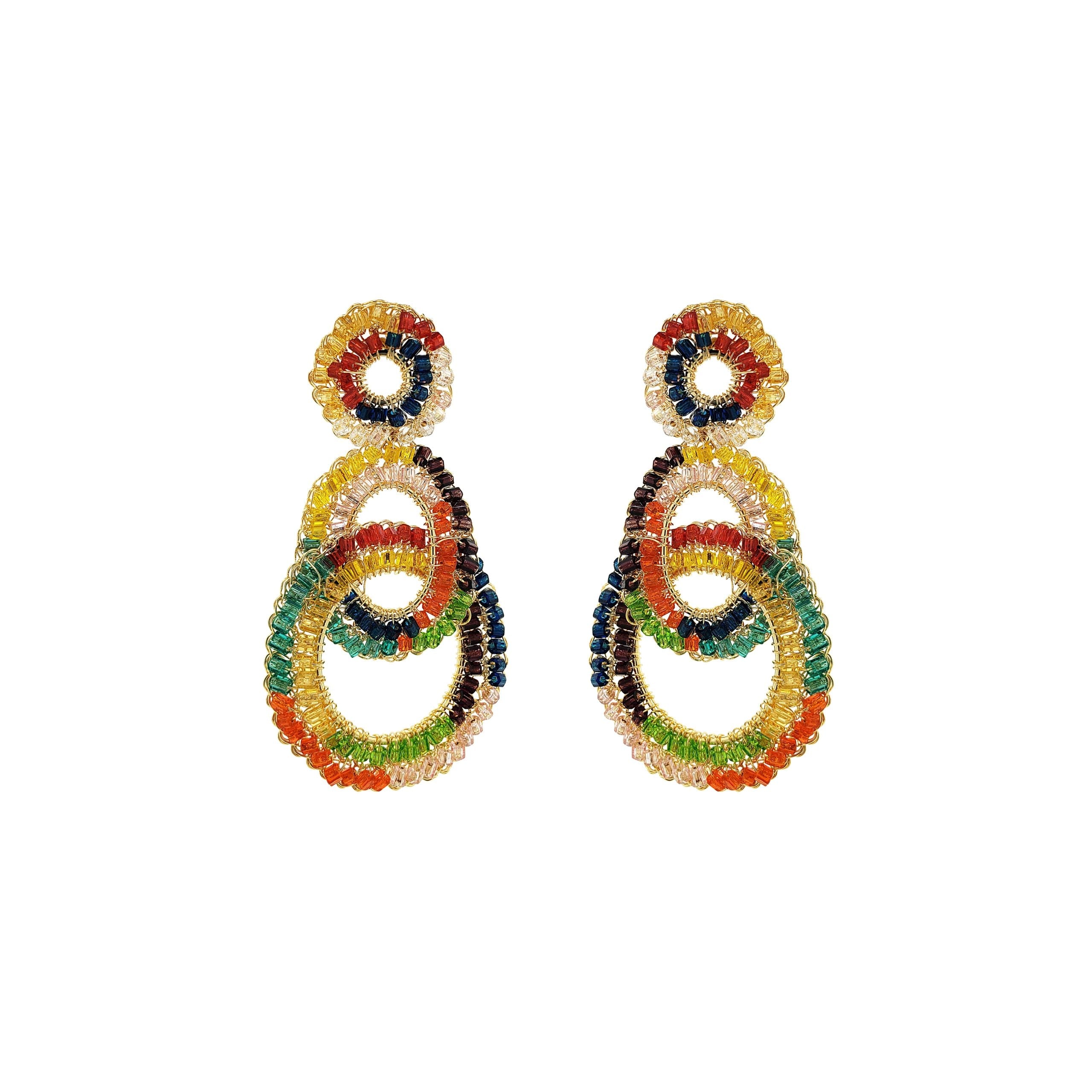 Lavish By Tricia Milaneze Women's Multi & Gold Artemis Handmade Crochet Earrings