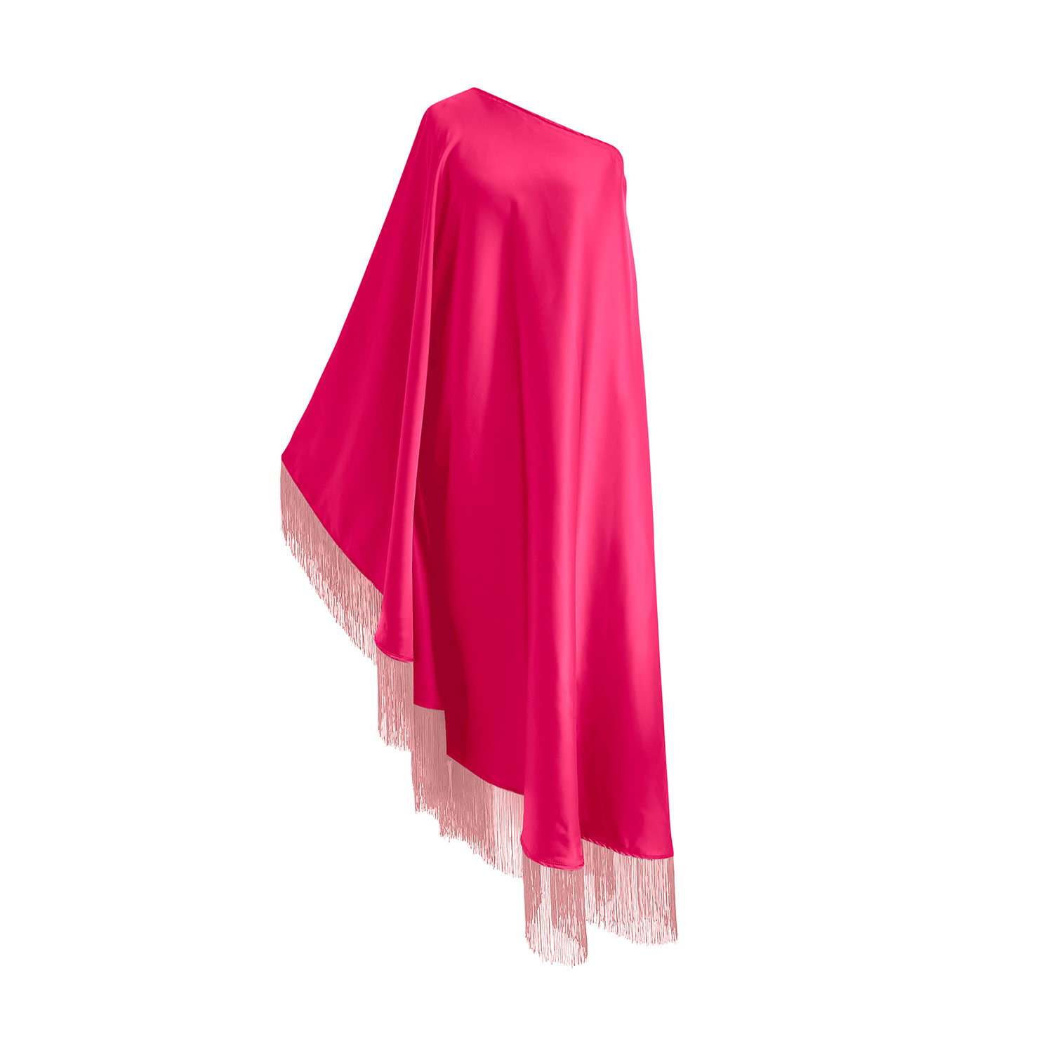 Toma Women's Dusty Pink Fringe Off Shoulder Fuchsia Glam Maxi Dress