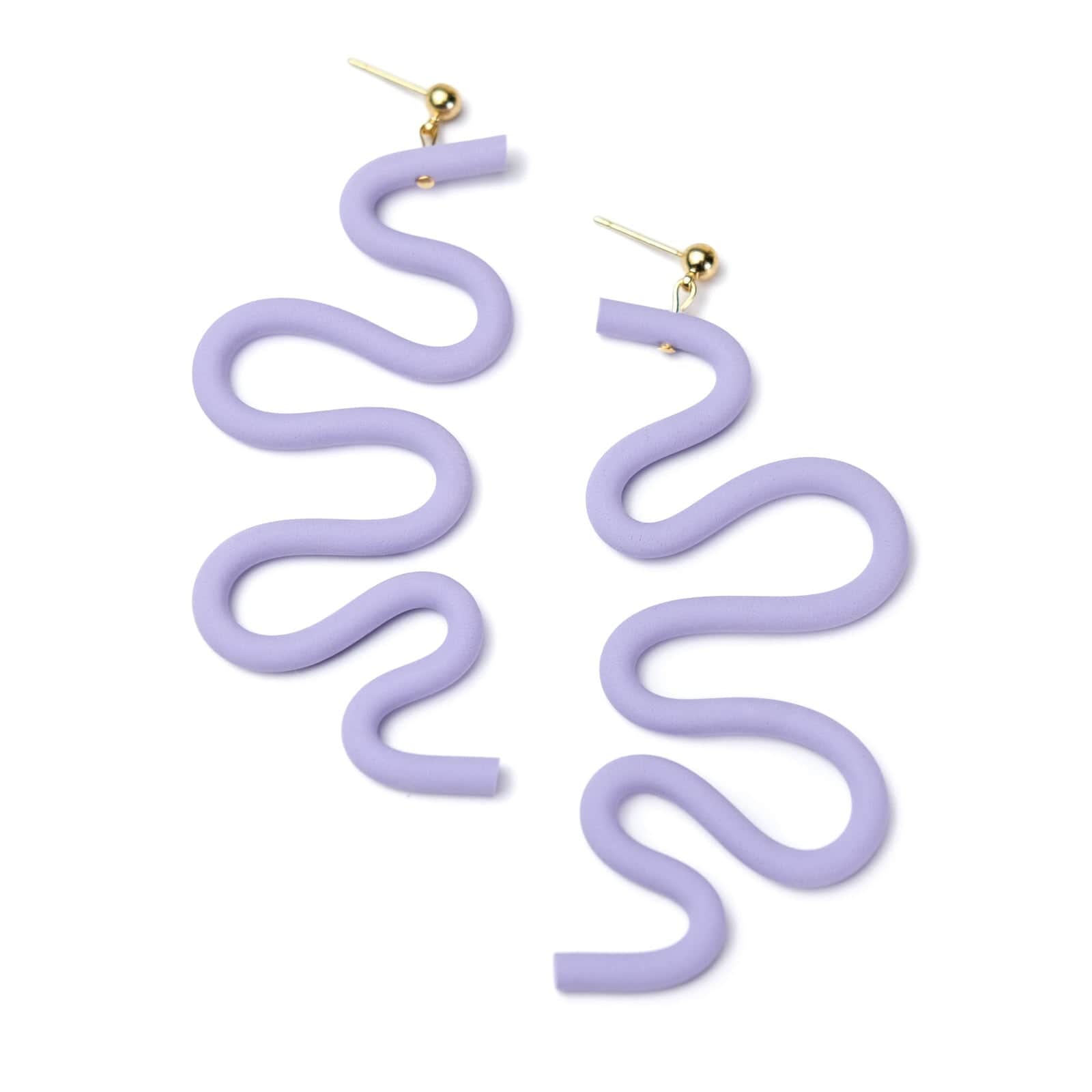 Women’s Pink / Purple Small Tube Squiggles Dangly Earrings In Lavender By Chavelli