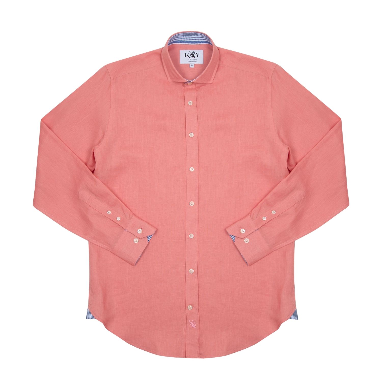 Salmon Pink Linen Shirt | Koy Clothing | Wolf & Badger