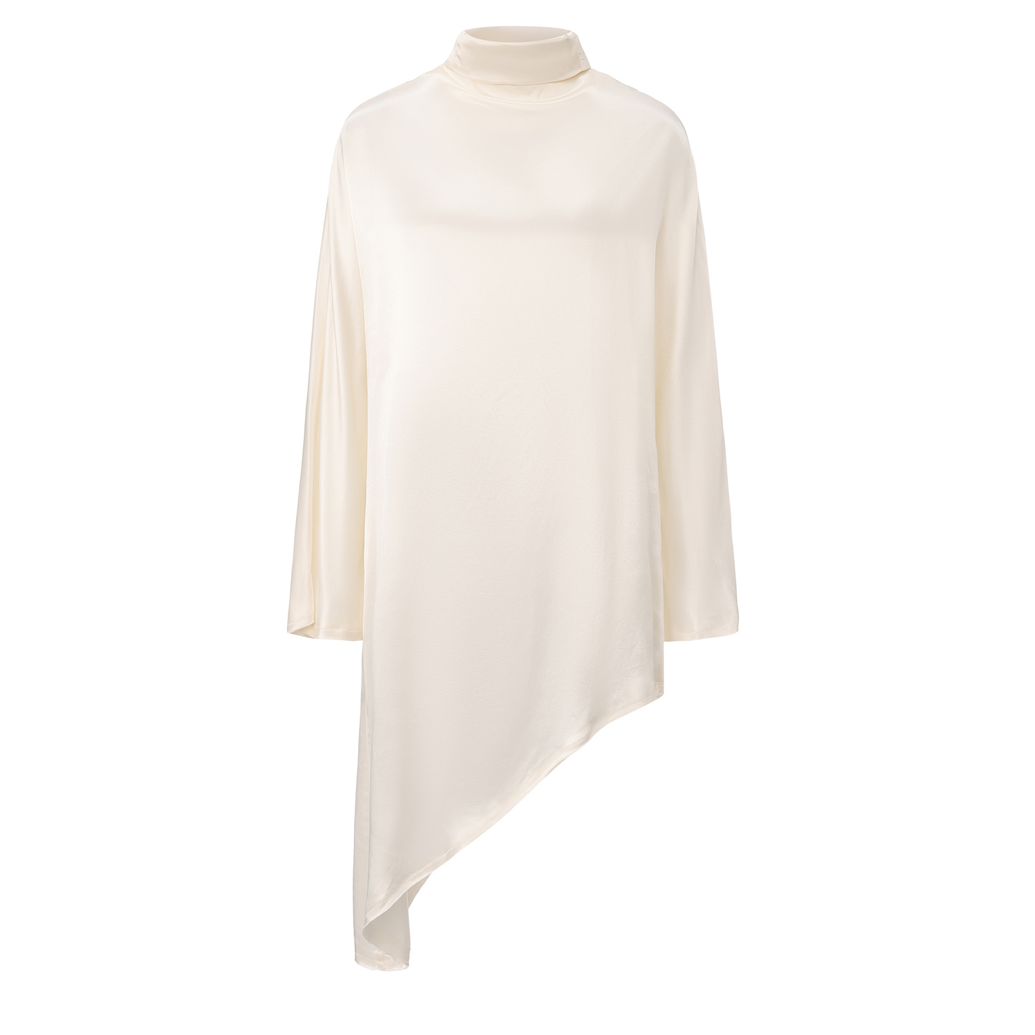 Front Row Shop Women's White Asymmetric Slouch-neck Blouse In White