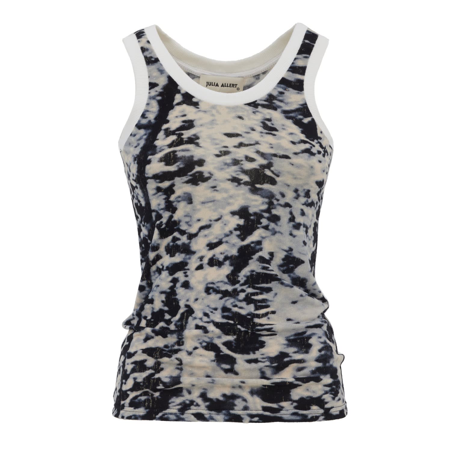 Julia Allert Women's Black / White Printed Knit Tank Top In Multi