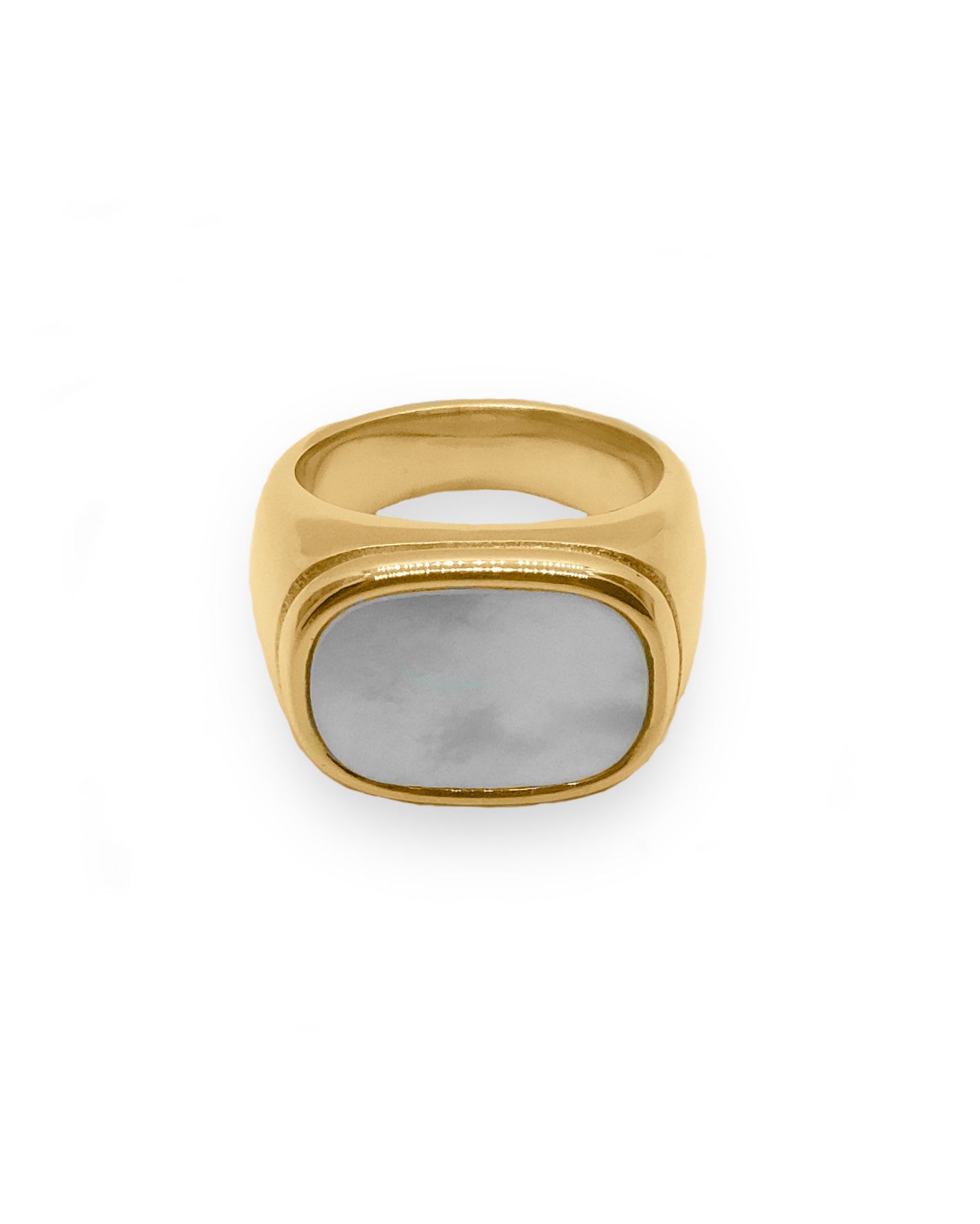 Women’s Gold Kai White Shell Signet Ring Viea