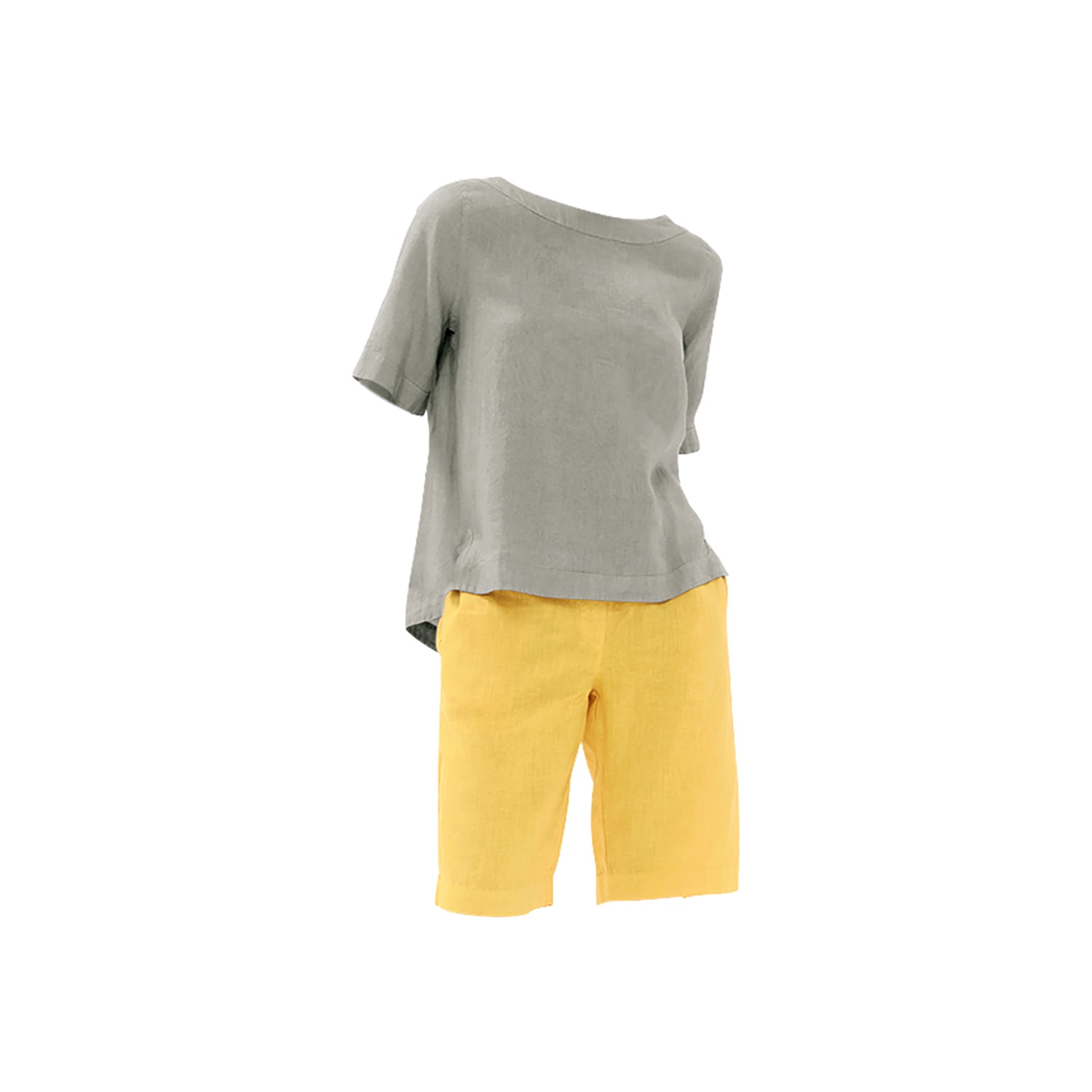 Haris Cotton Women's Green Solid Linen Blouse With Split Hem Sage In Green