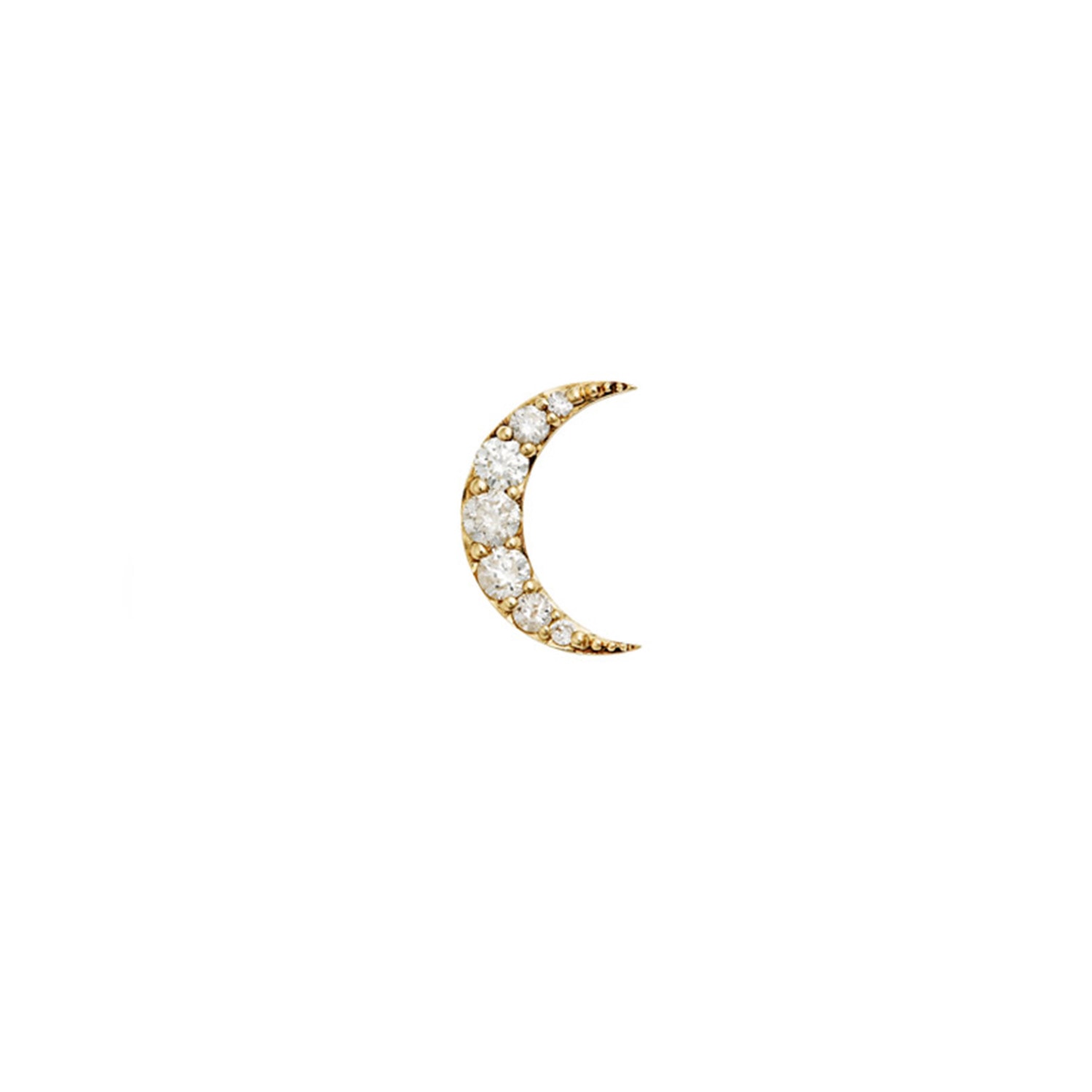 Zoe And Morgan Women's Gold / White Luna Diamond Stud Single