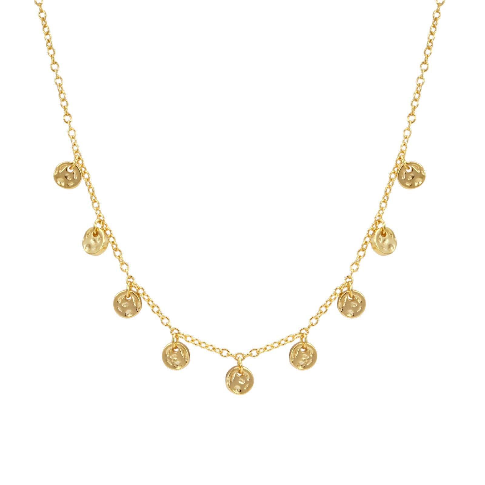 Nazzar Women's Gold Hammered Disc Station Dangle Necklace In Gold
