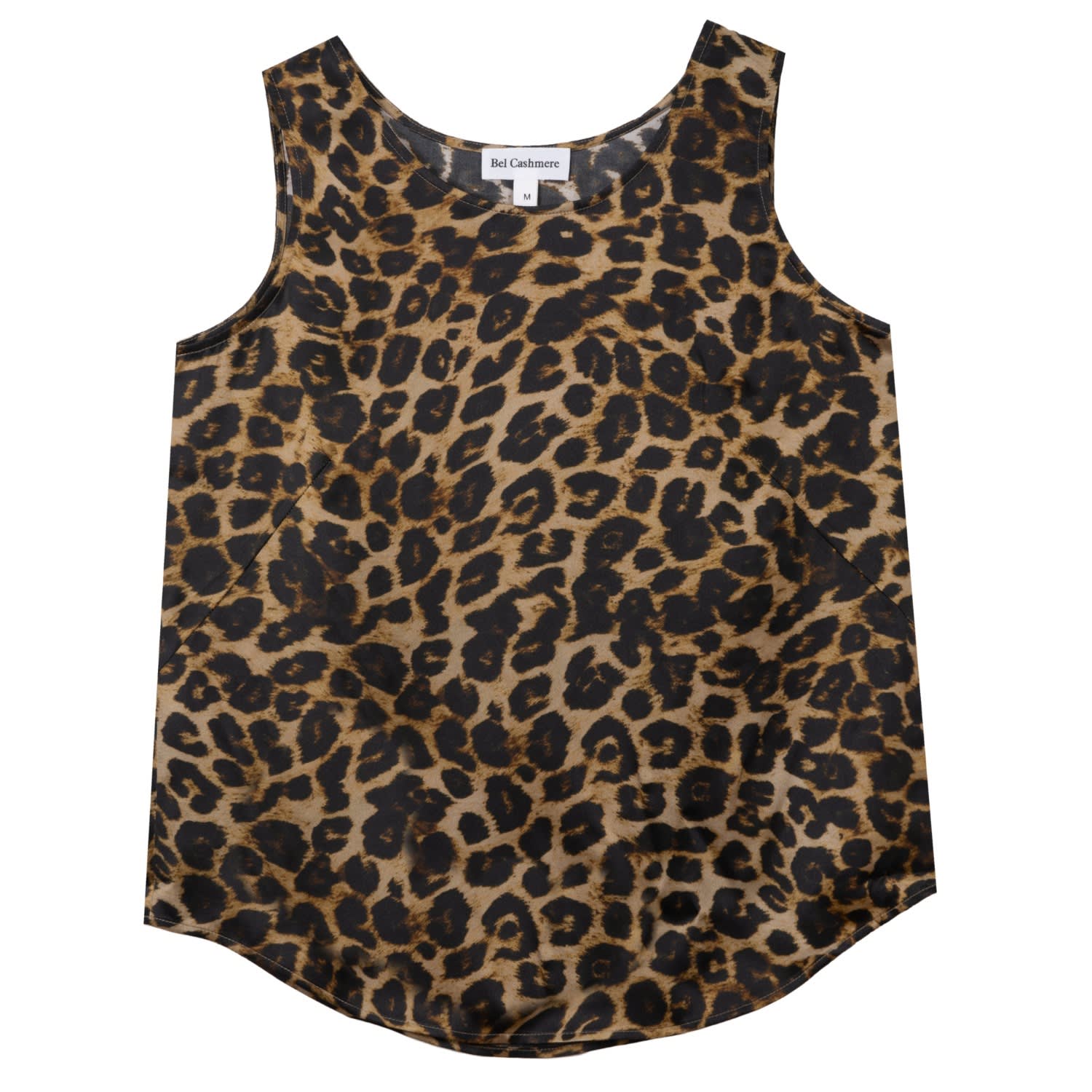 Bel Cashmere Women's Black / Yellow / Orange Claire Silk Top Leopard