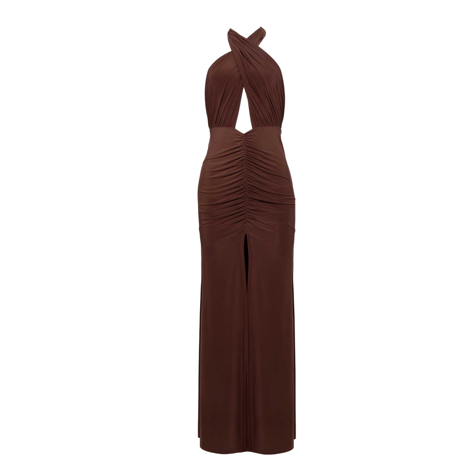 Women&rsquo;s Brown Persephone Maxi Jersey Gown | Medium | Forever Young the Label