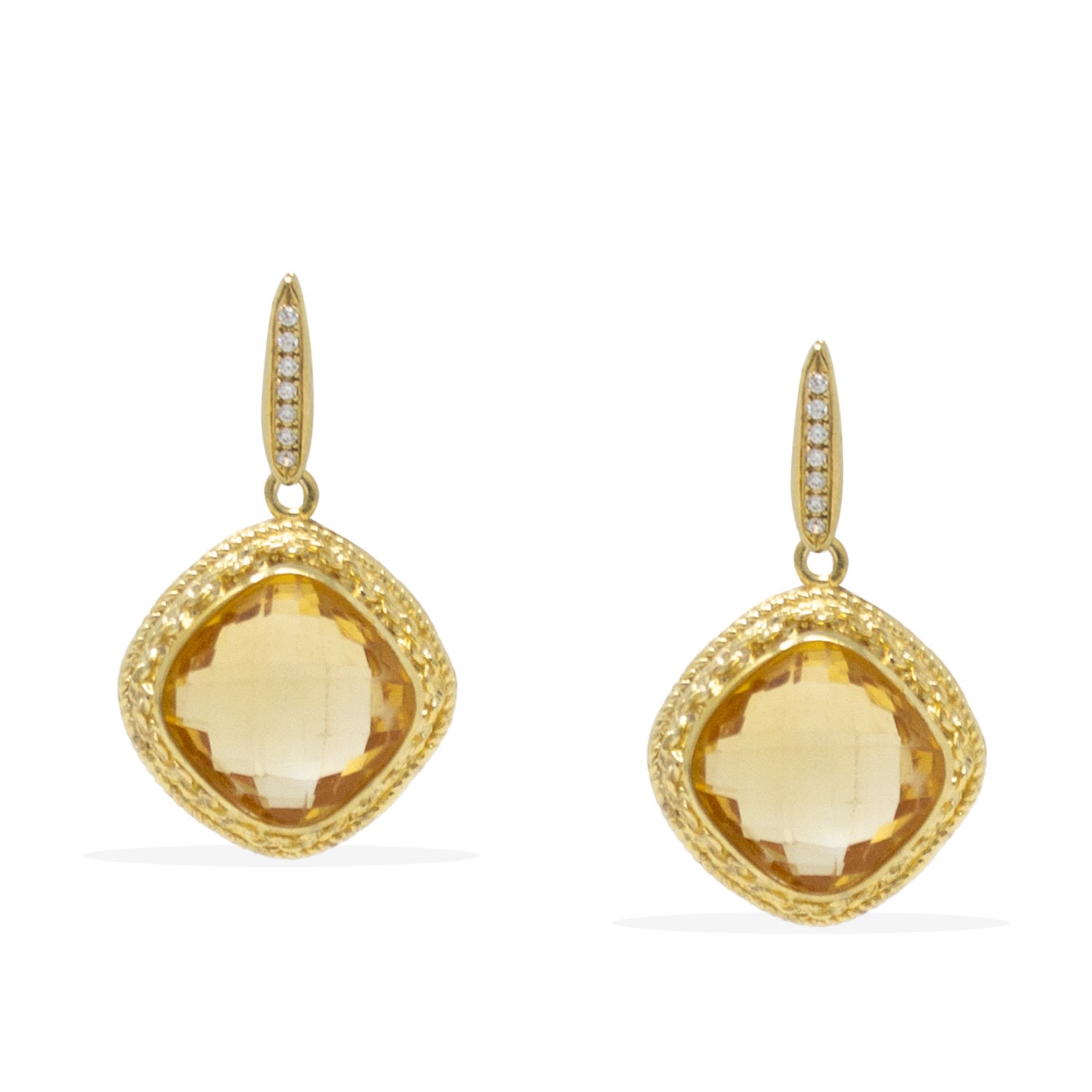 Women’s Gold / Yellow / Orange Demetra Gold-Plated Yellow Citrine Earrings Vintouch Italy