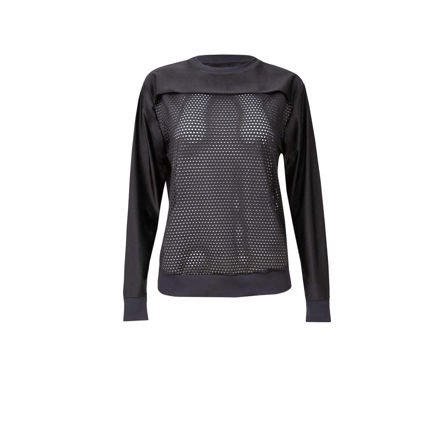 Women’s Black Knit Net Sweatshirt Small Numbat