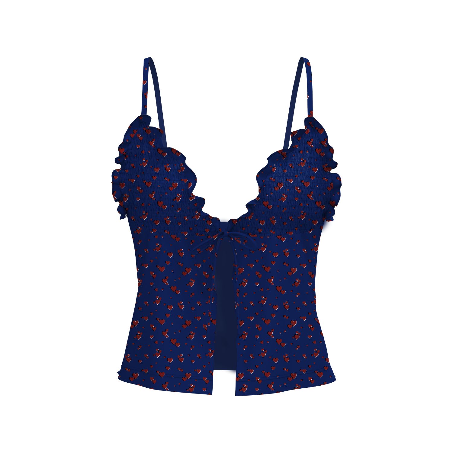 Blackbough Swim Women's Blue Louise Dainty Tankini Top / Heartache Pointelle In Blue