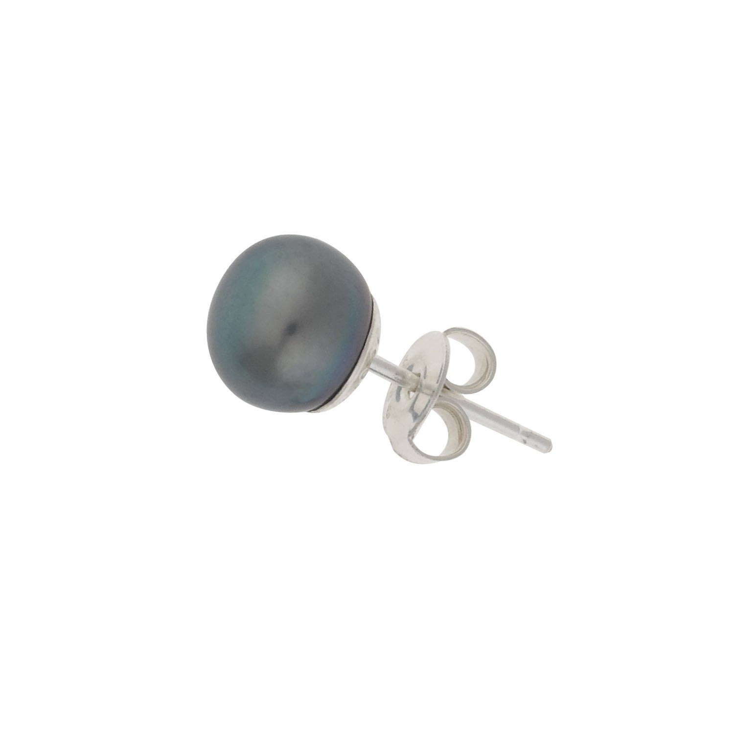 Men’s 8Mm Peacock Timeless Freshwater Pearl Stud - Black Dower & Hall