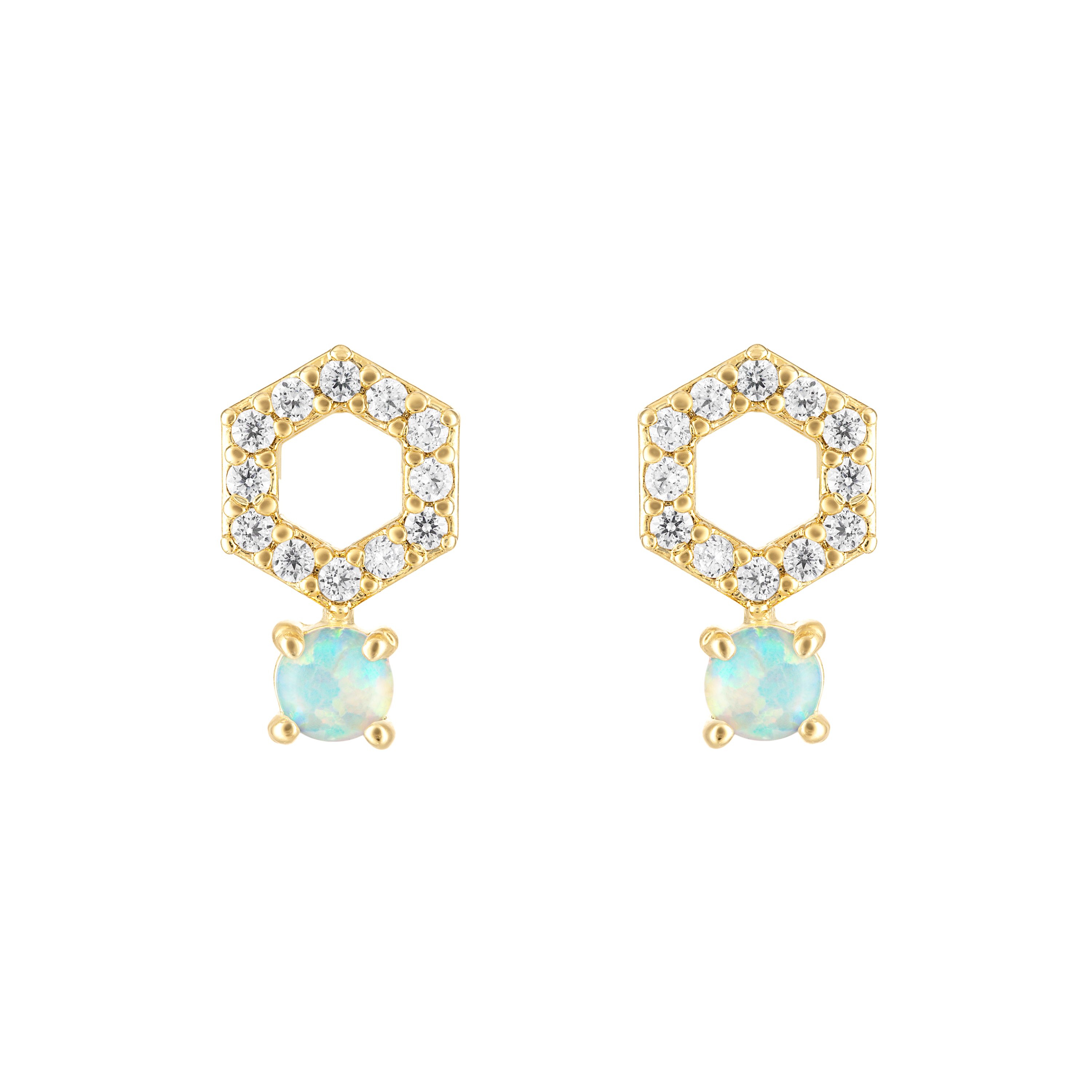 Shop Olivia Le Women's Gold Madison Opal Stud Earrings
